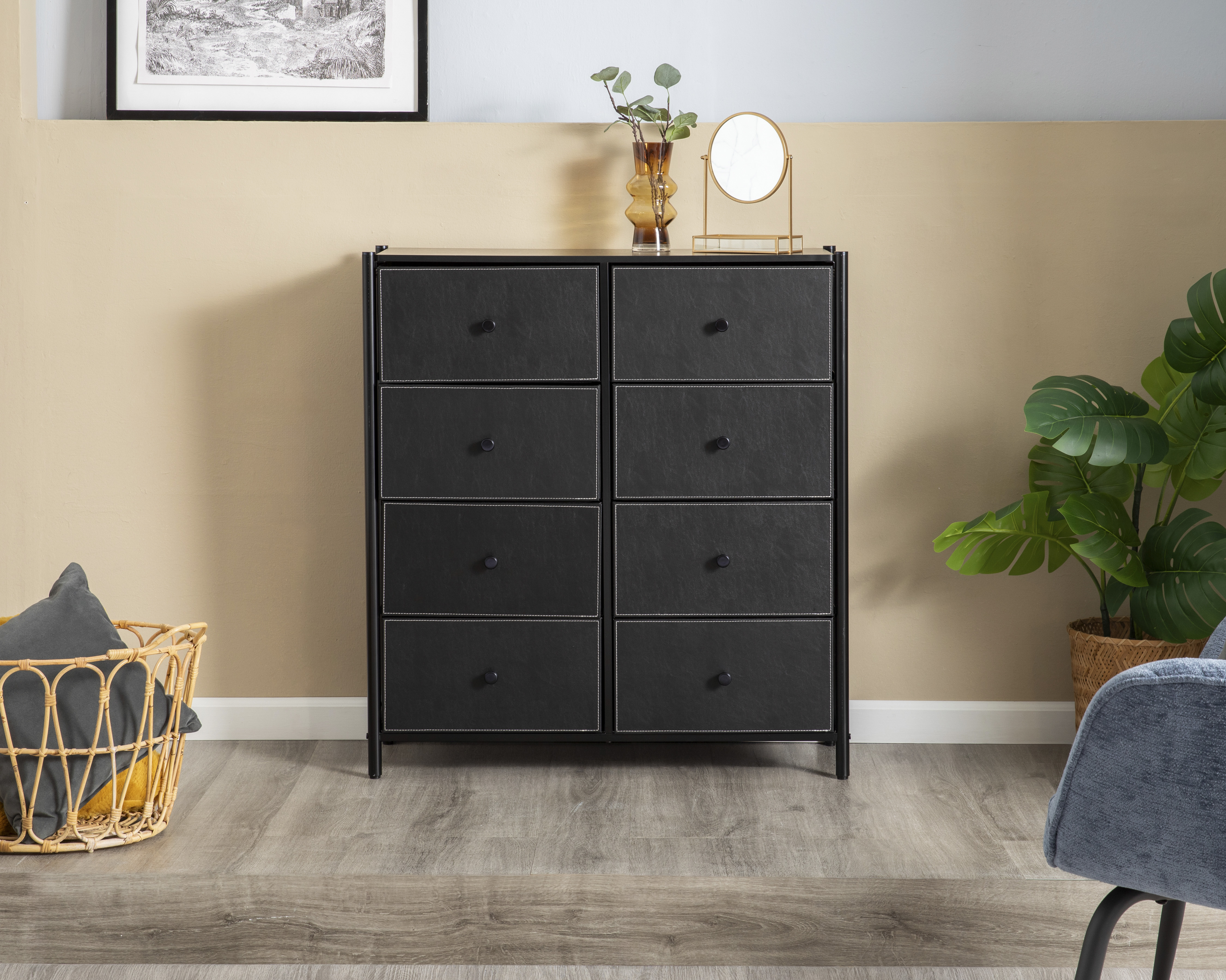 Mueble Organizador de Metal +Simple Tobago Negro