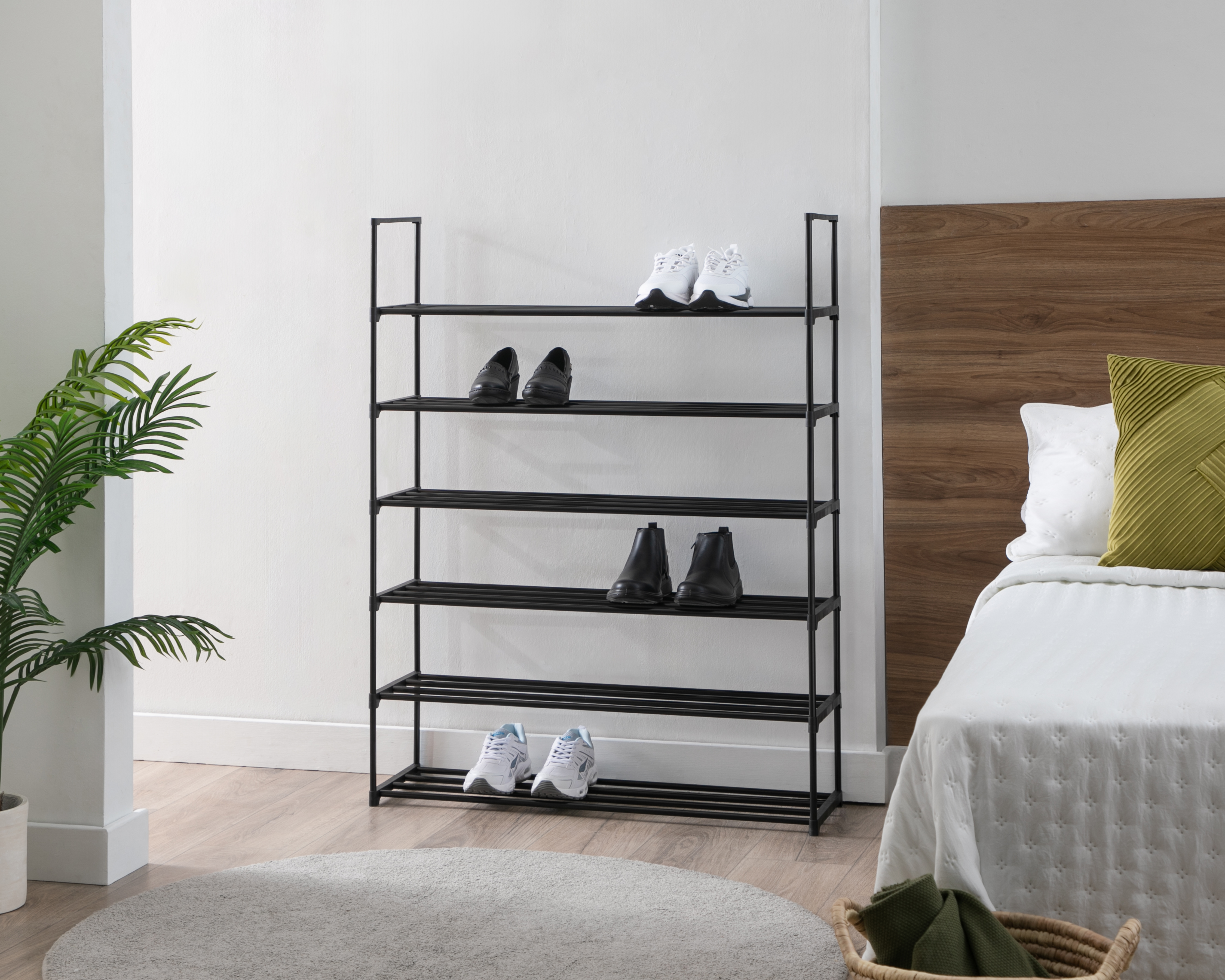 Zapatera de Metal +Simple Amalia Negro para 30 Pares