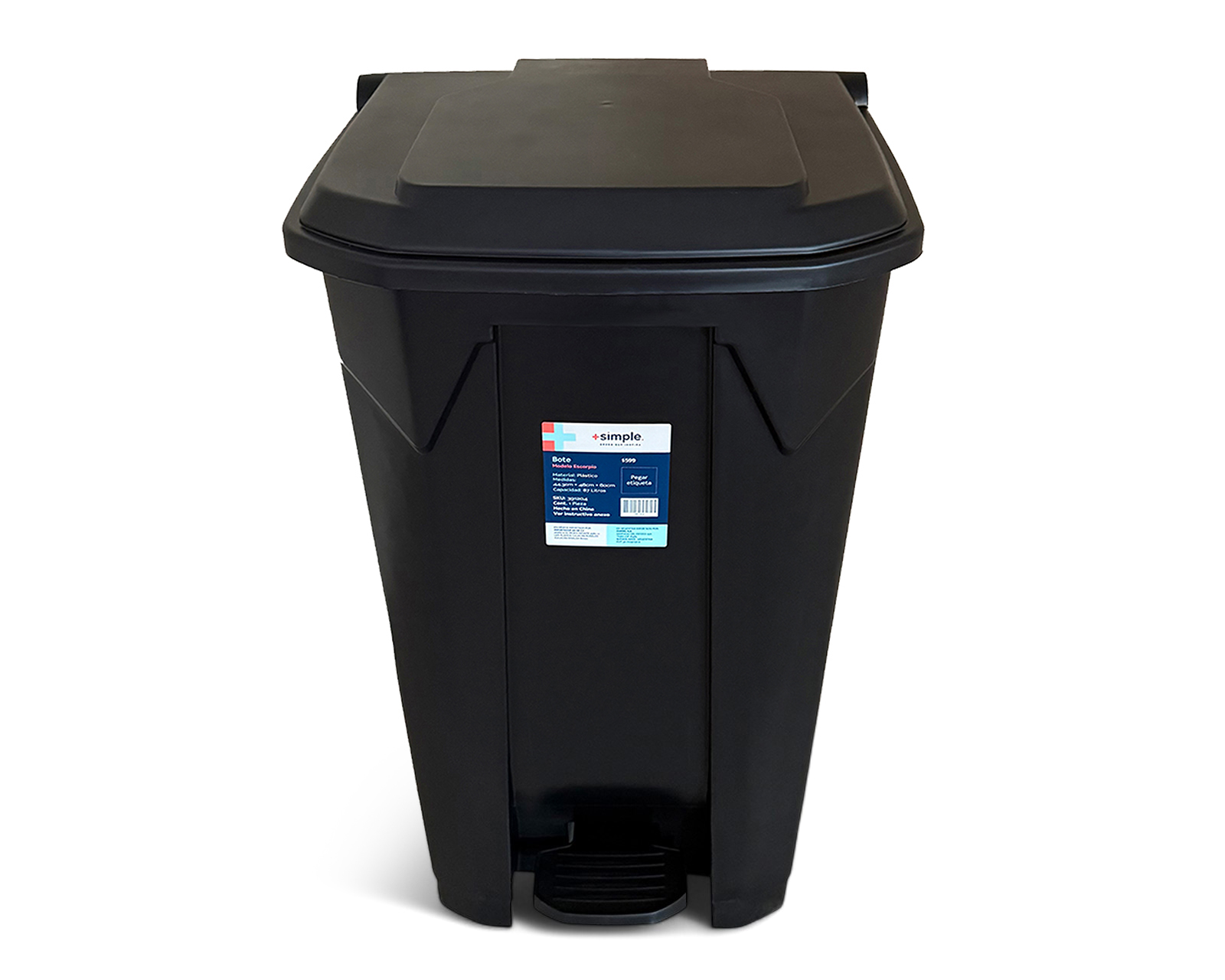 Bote de Basura con Tapa de Plástico +Simple Escorpio Negro