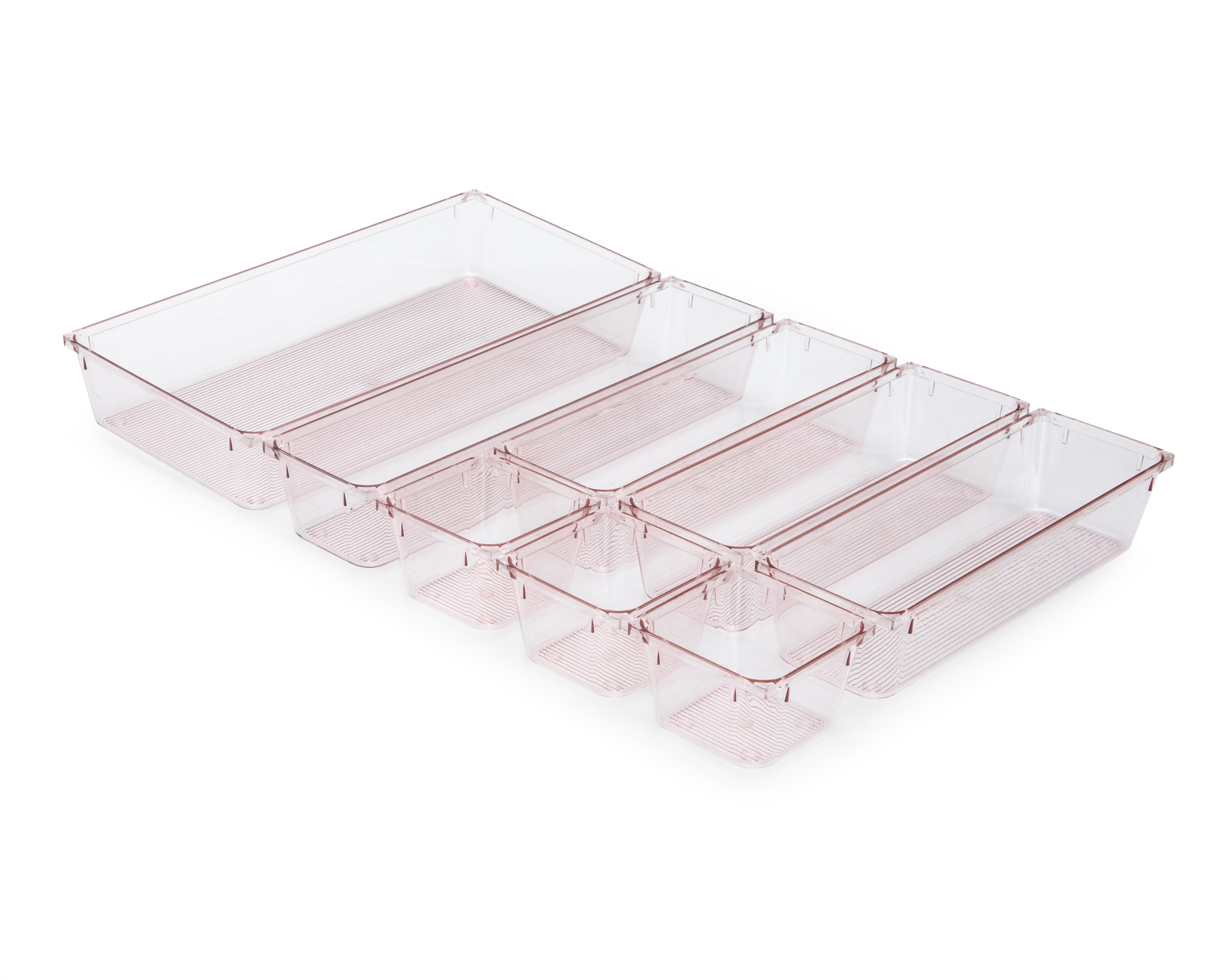 Organizador de Accesorios de Plástico +Simple Rosa 8 Piezas
