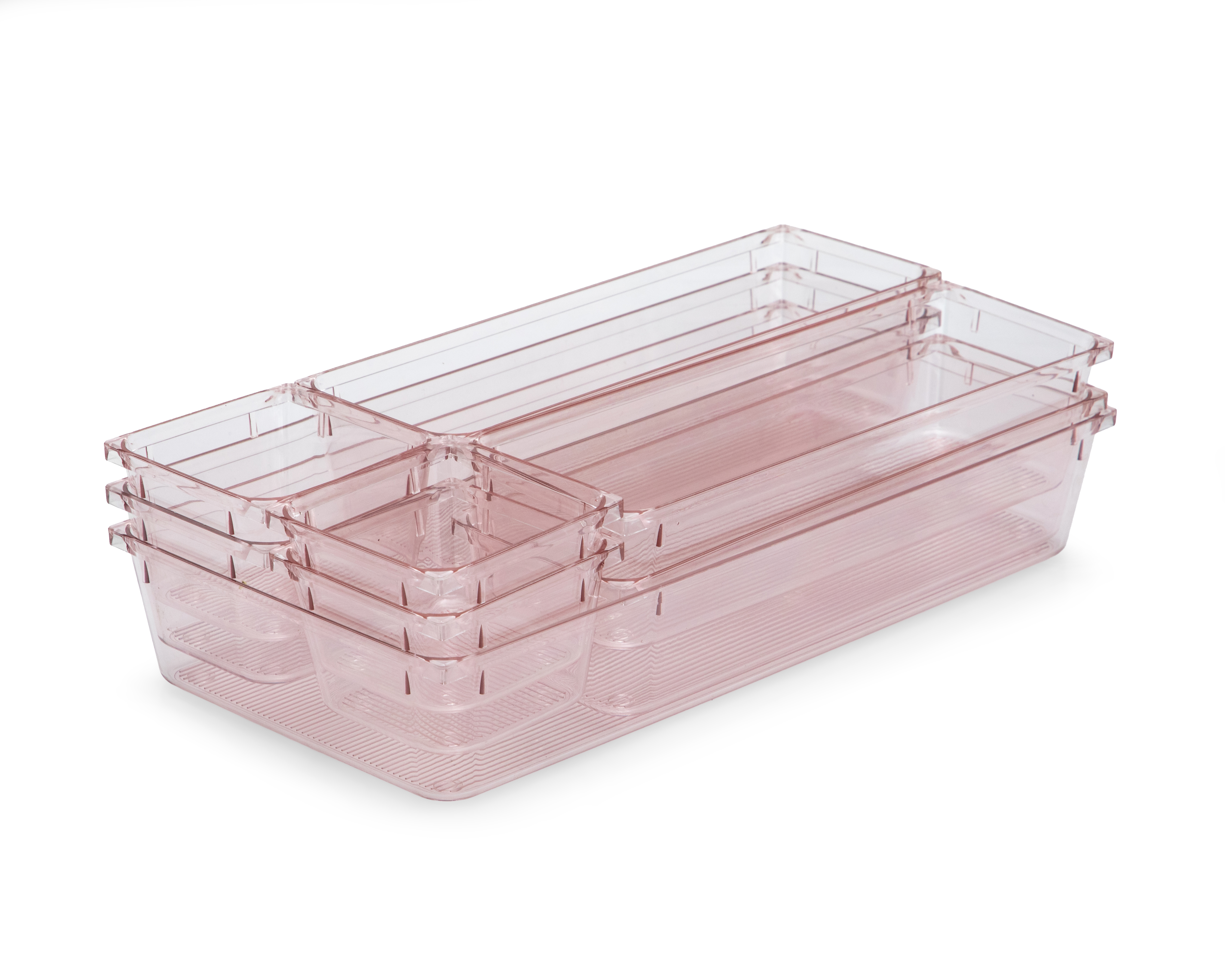 Foto 2 | Foto 2 | Organizador de Accesorios de Plástico +Simple Rosa 8 Piezas