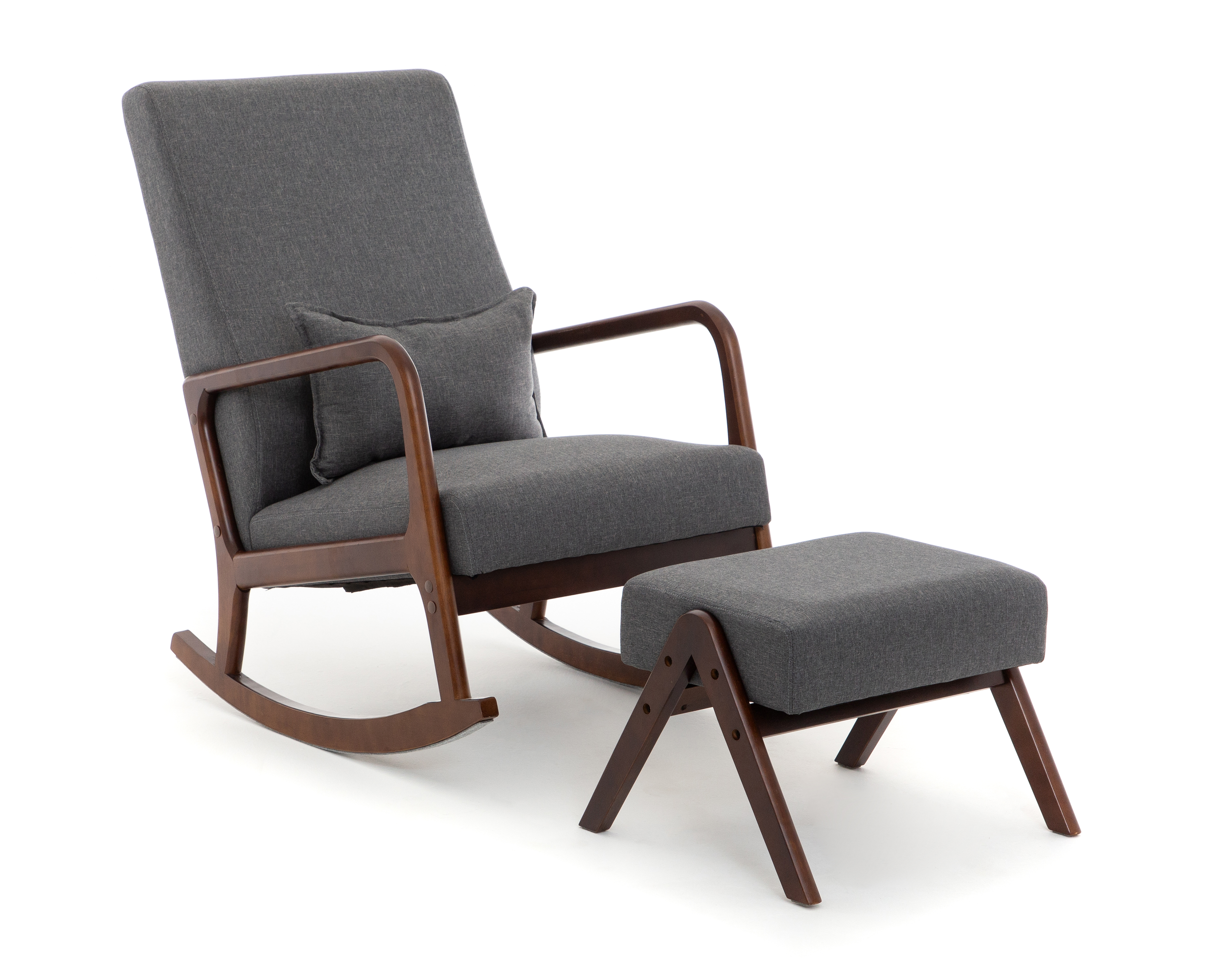 Foto 2 | Foto 2 | Silla Mecedora con Taburete Gris Ikal Dublin