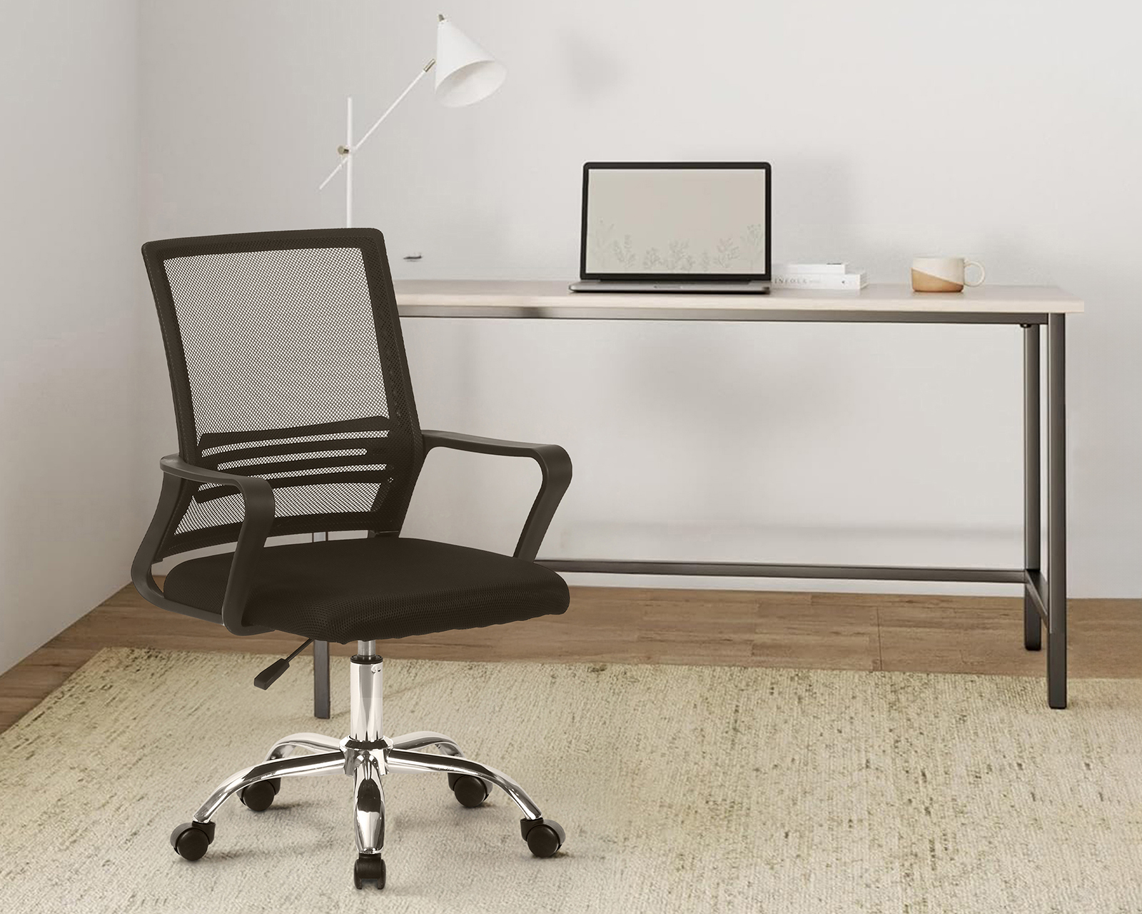 Silla de Oficina +Simple Negra