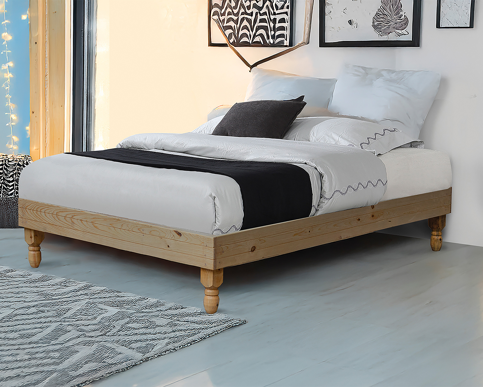 Base para Cama Queen Size Sierra de Madera