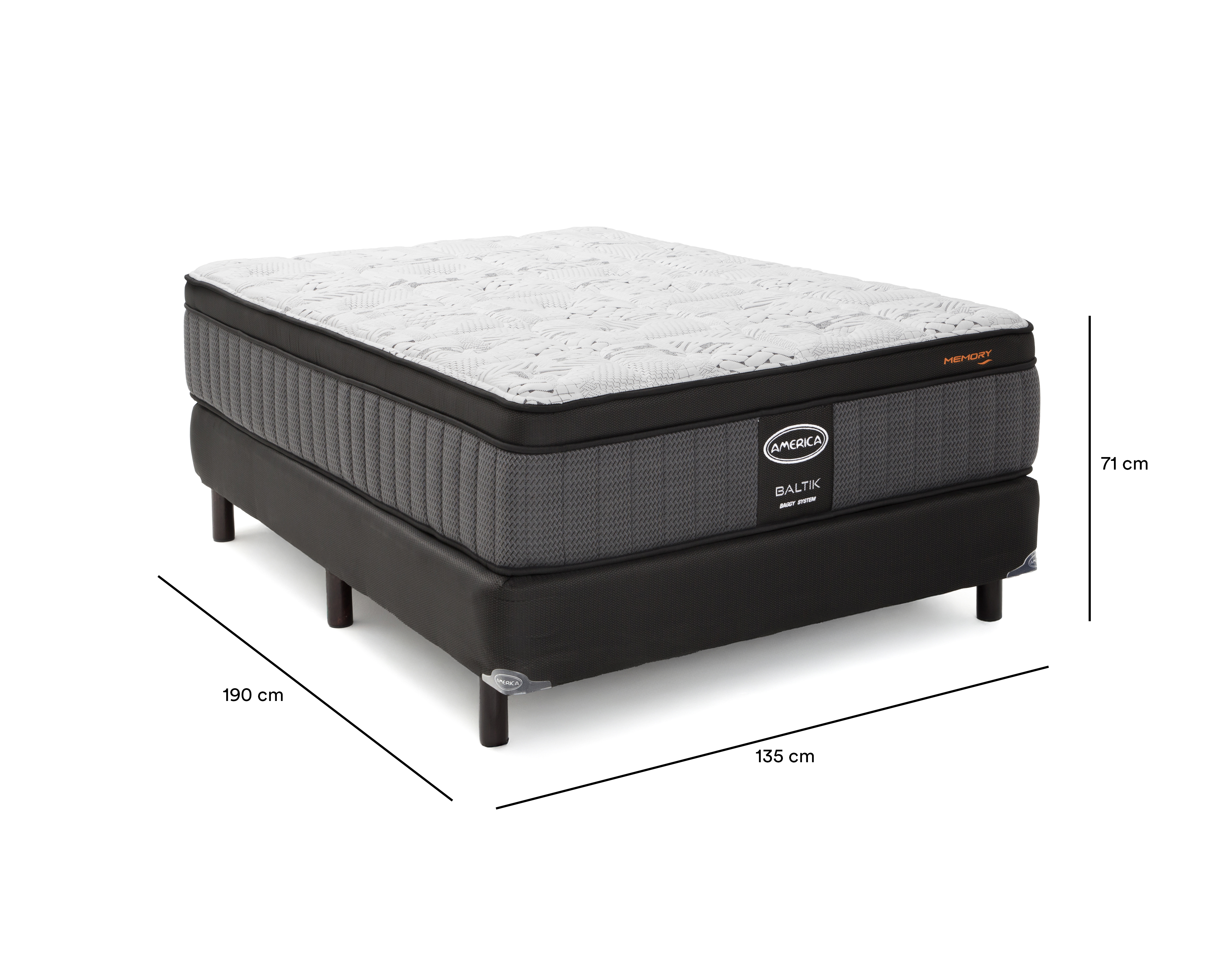 Foto 7 pulgar | Foto 6 | Juego de Colchón y Box Matrimonial América Baltik