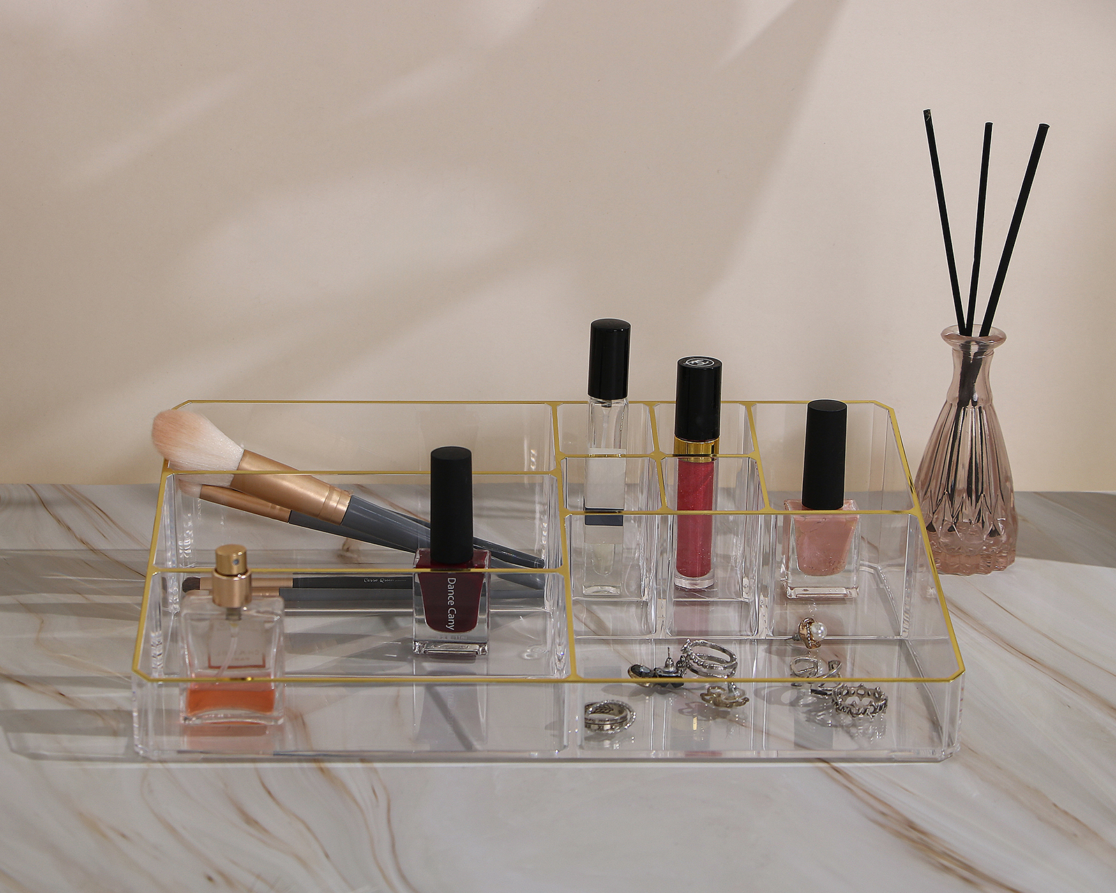 Organizador para Maquillaje de Plástico +Simple Ópalo Transparente