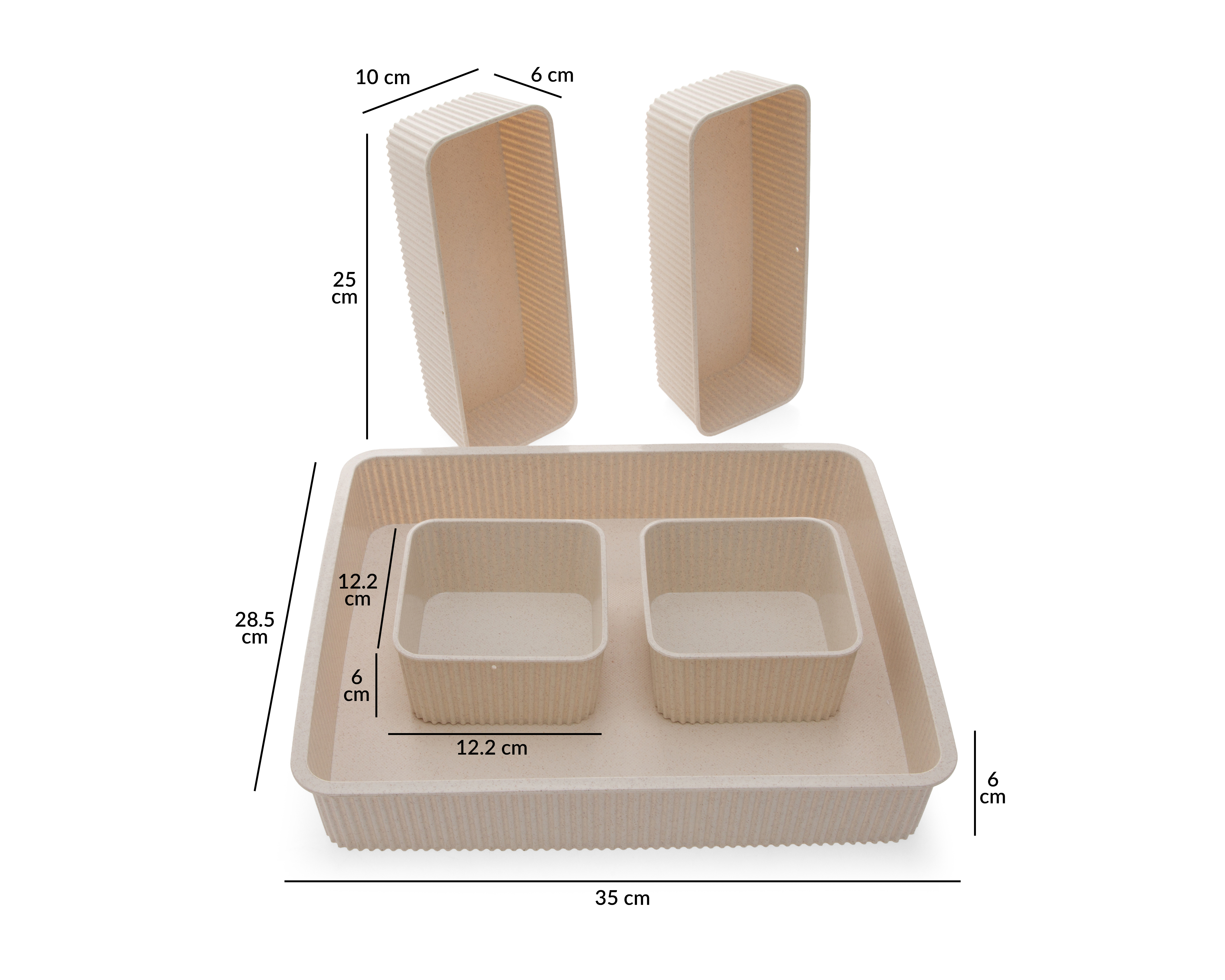 Foto 8 pulgar | Foto 7 | Organizador de Accesorios de Plástico +Simple Arabia Beige 5 Piezas