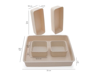 Foto 7 | Foto 7 | Organizador de Accesorios de Plástico +Simple Arabia Beige 5 Piezas