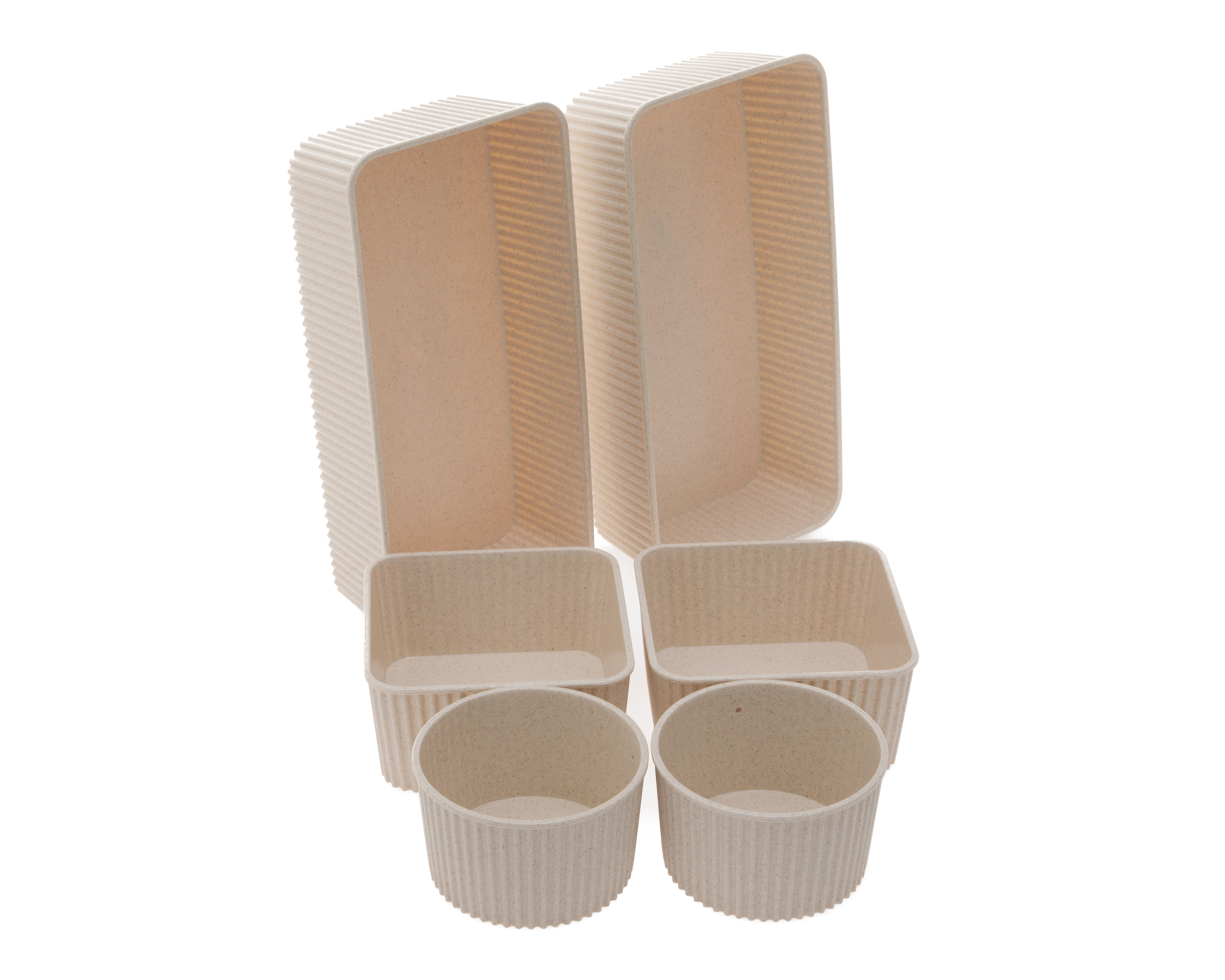 Organizador de Accesorios de Plástico +Simple Arabia Beige 6 Piezas