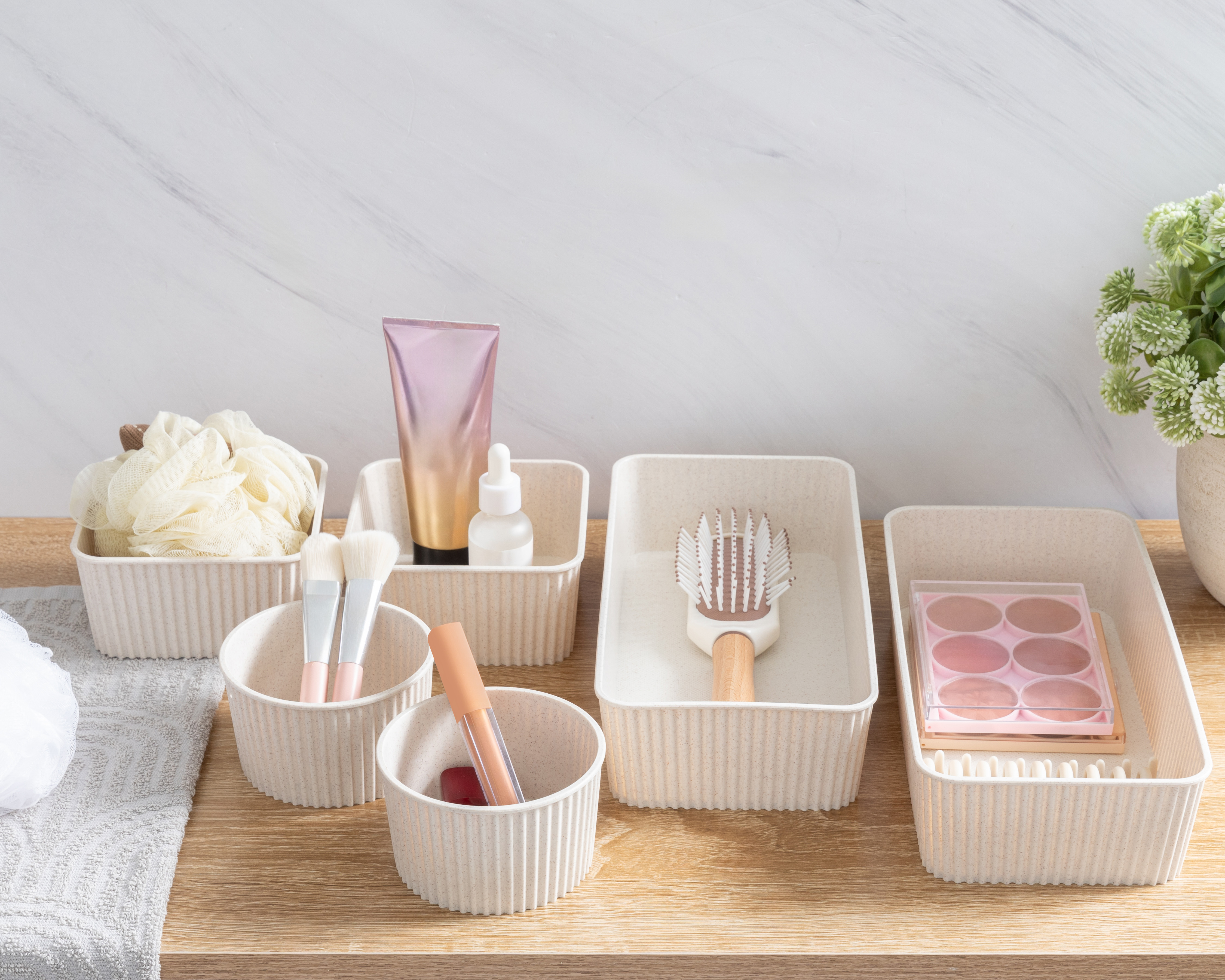 Foto 5 | Foto 5 | Organizador de Accesorios de Plástico +Simple Arabia Beige 6 Piezas