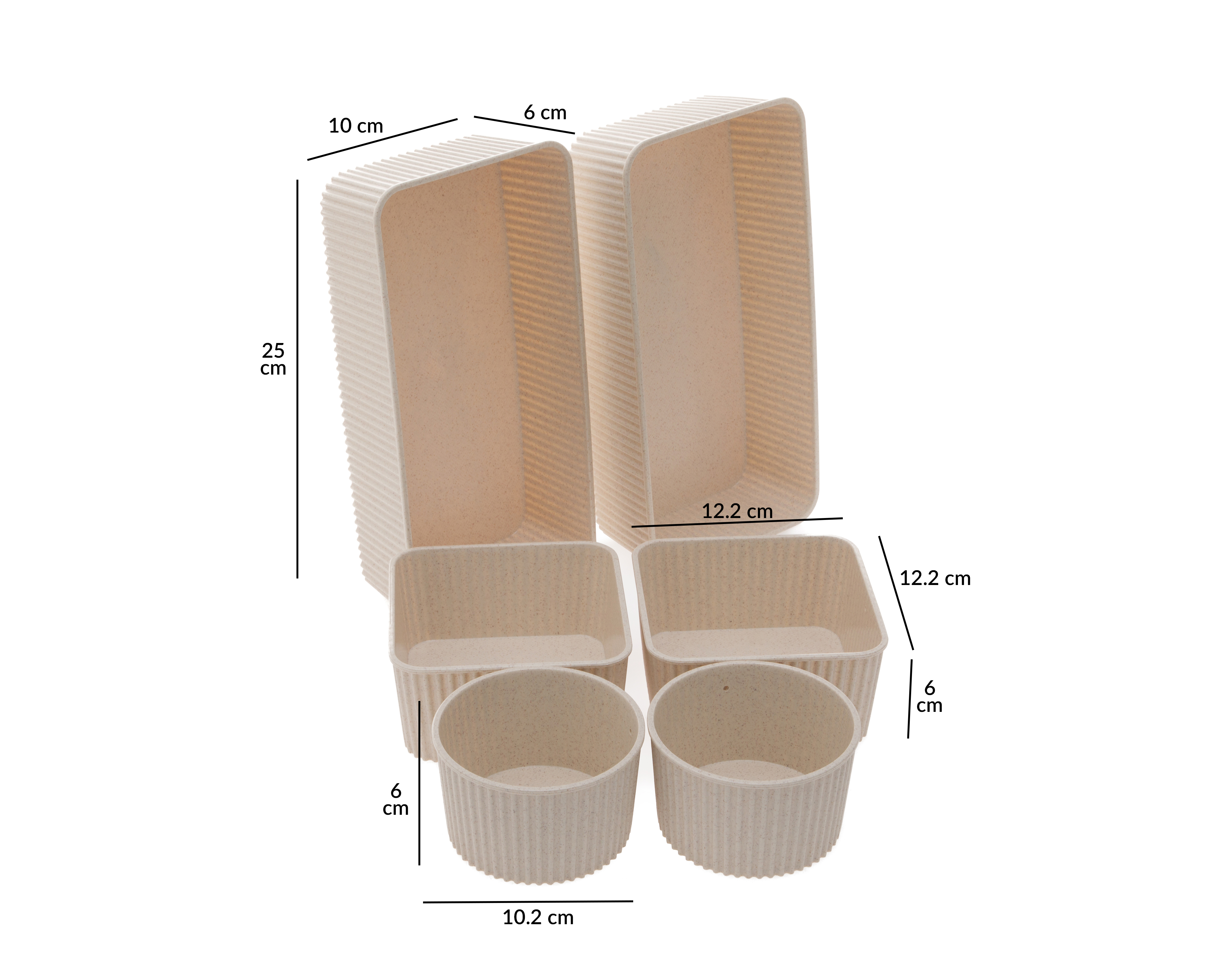 Foto 7 pulgar | Foto 6 | Organizador de Accesorios de Plástico +Simple Arabia Beige 6 Piezas