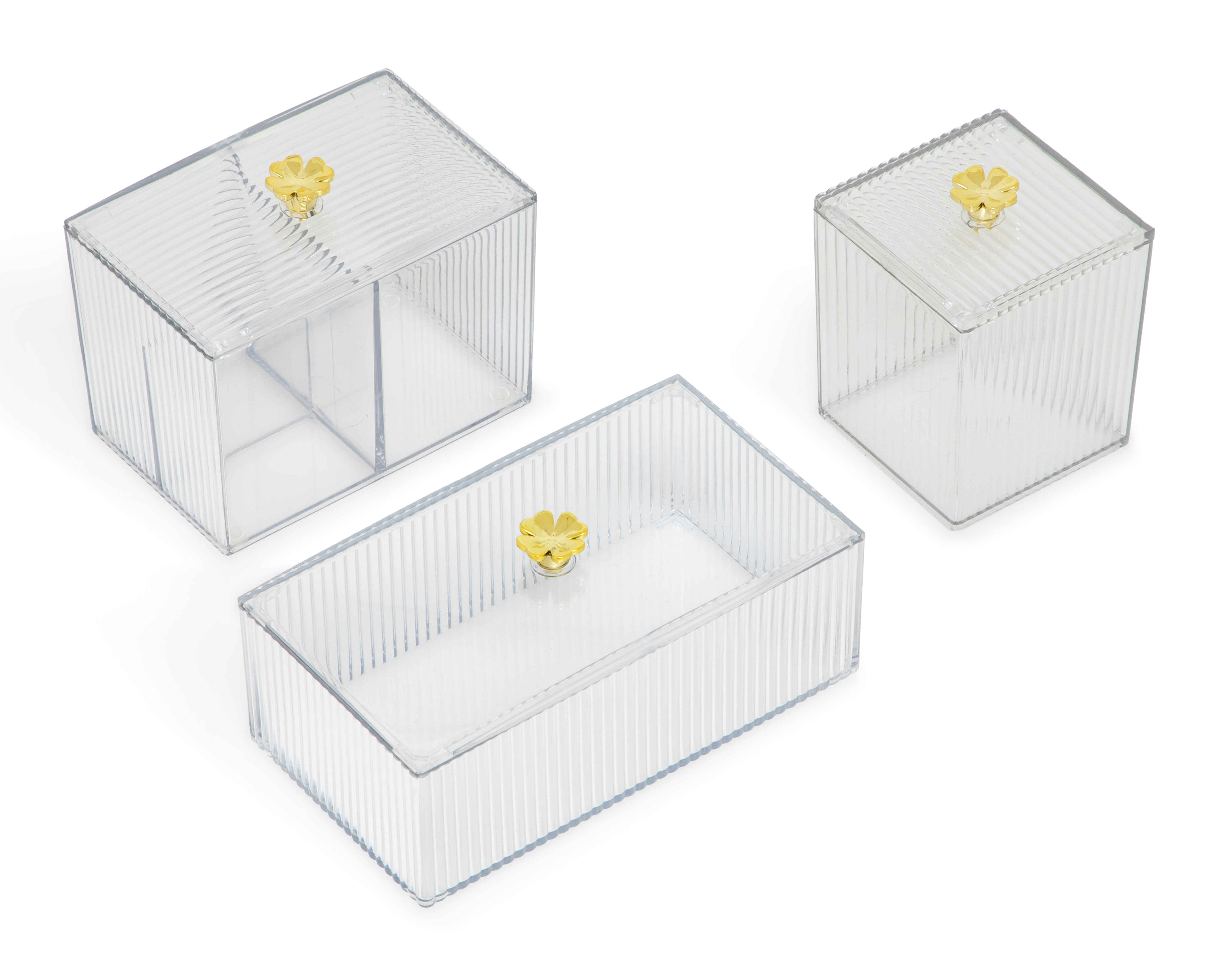 Organizador de Accesorios +Simple Transparente 3 Piezas