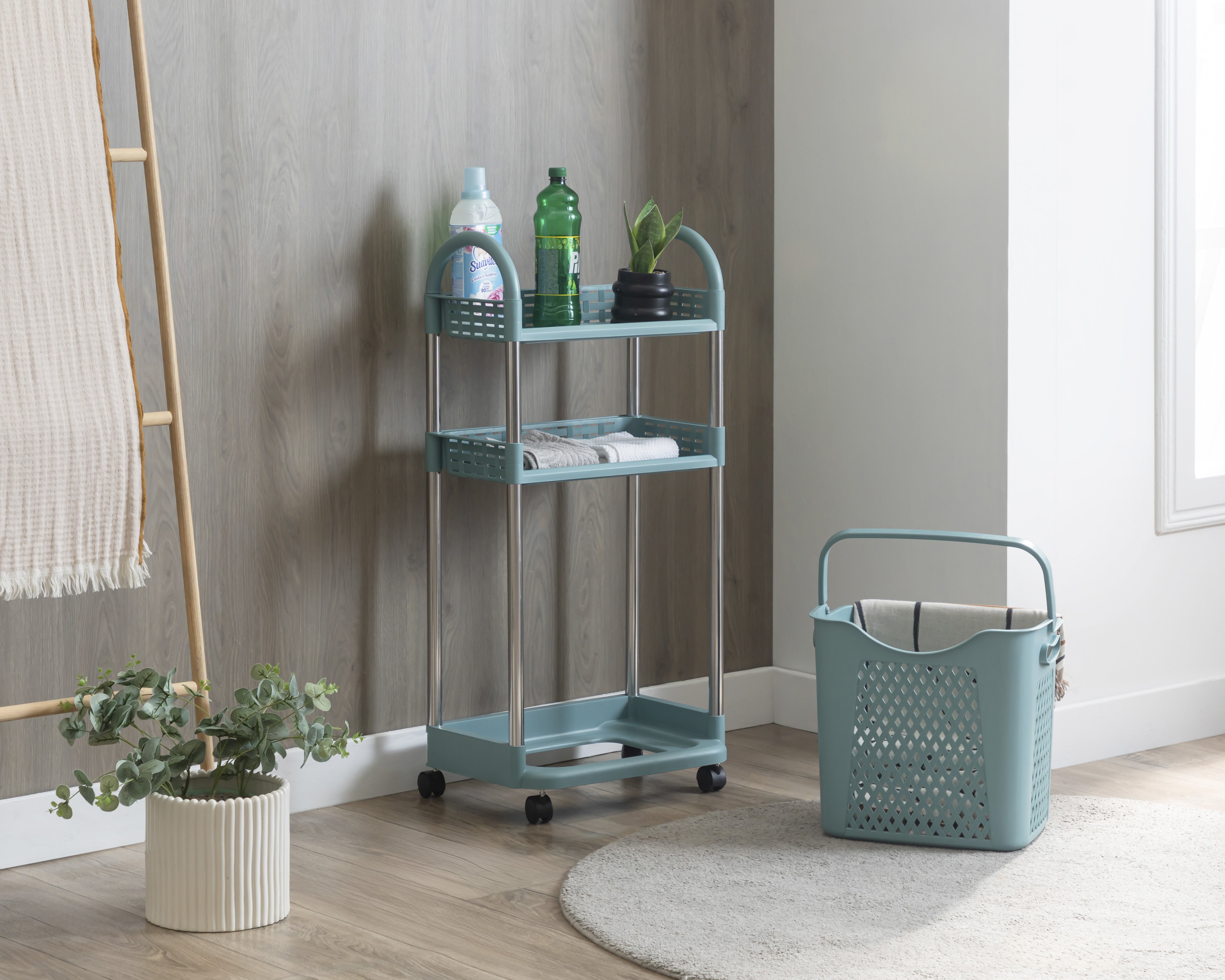 Carro de Lavandería +Simple con Llantas