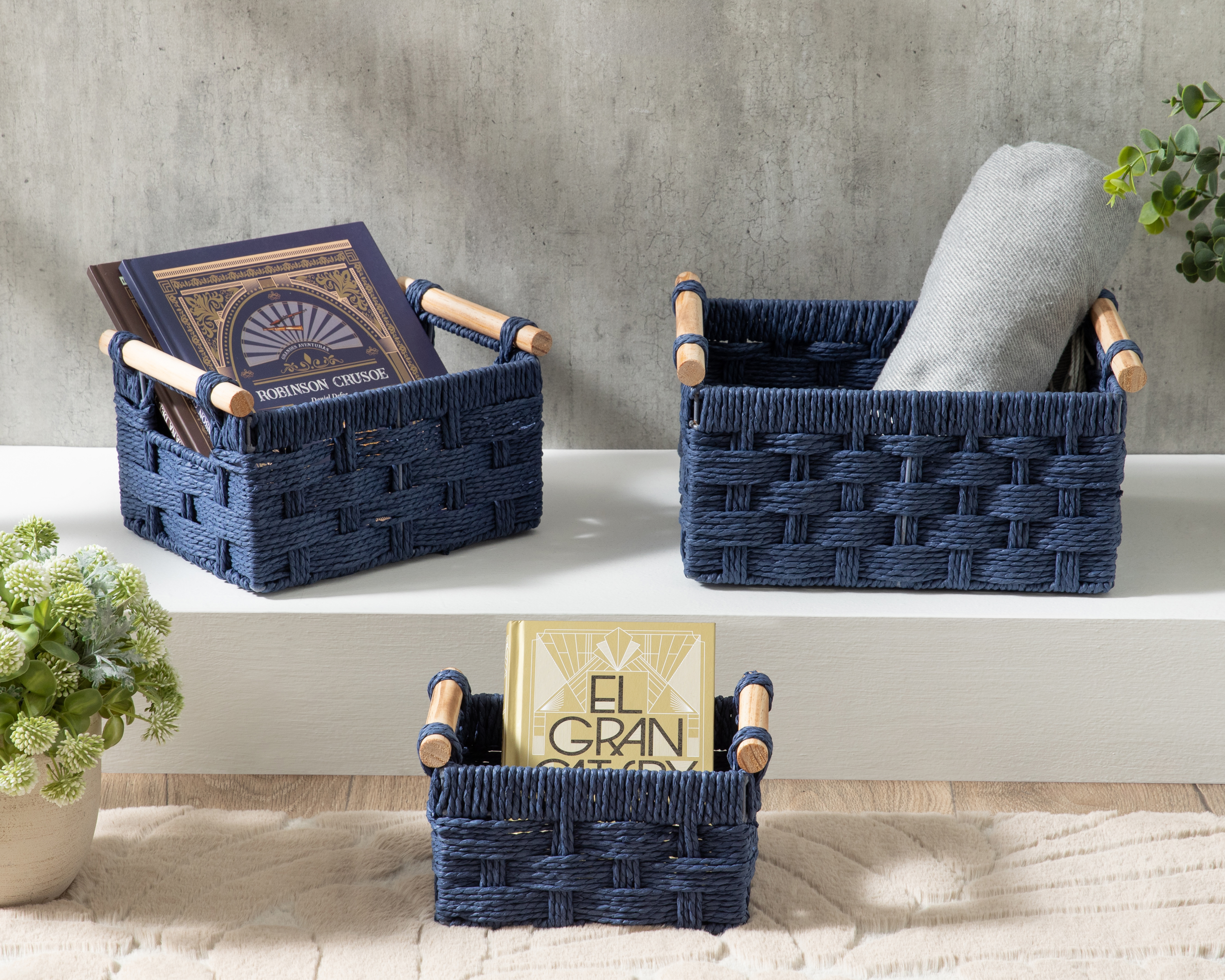 Foto 6 | Foto 6 | Canasta de Papel Lia +Simple 3 Piezas