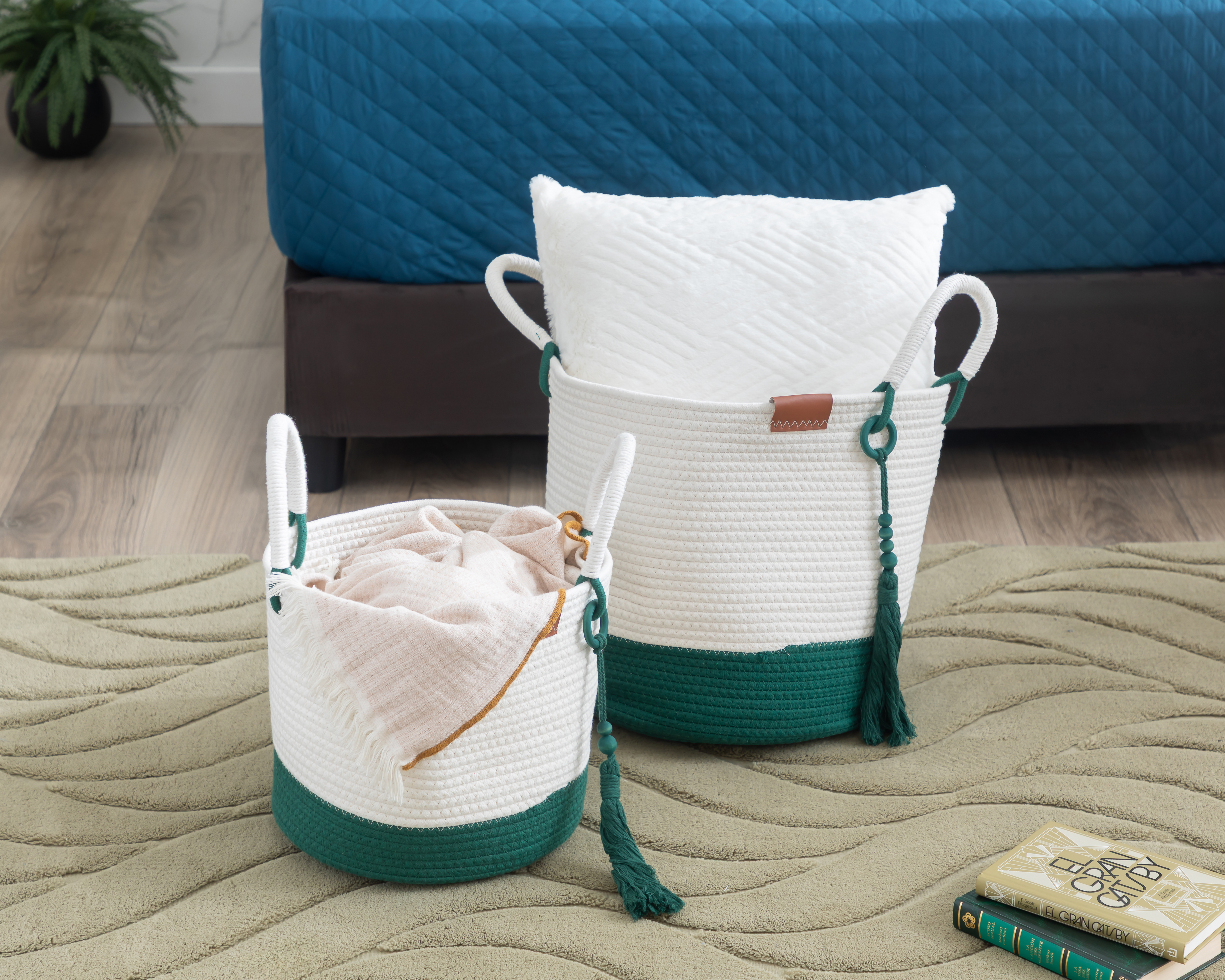 Foto 7 pulgar | Foto 6 | Canasta de Tela Camila +Simple 2 Pieza