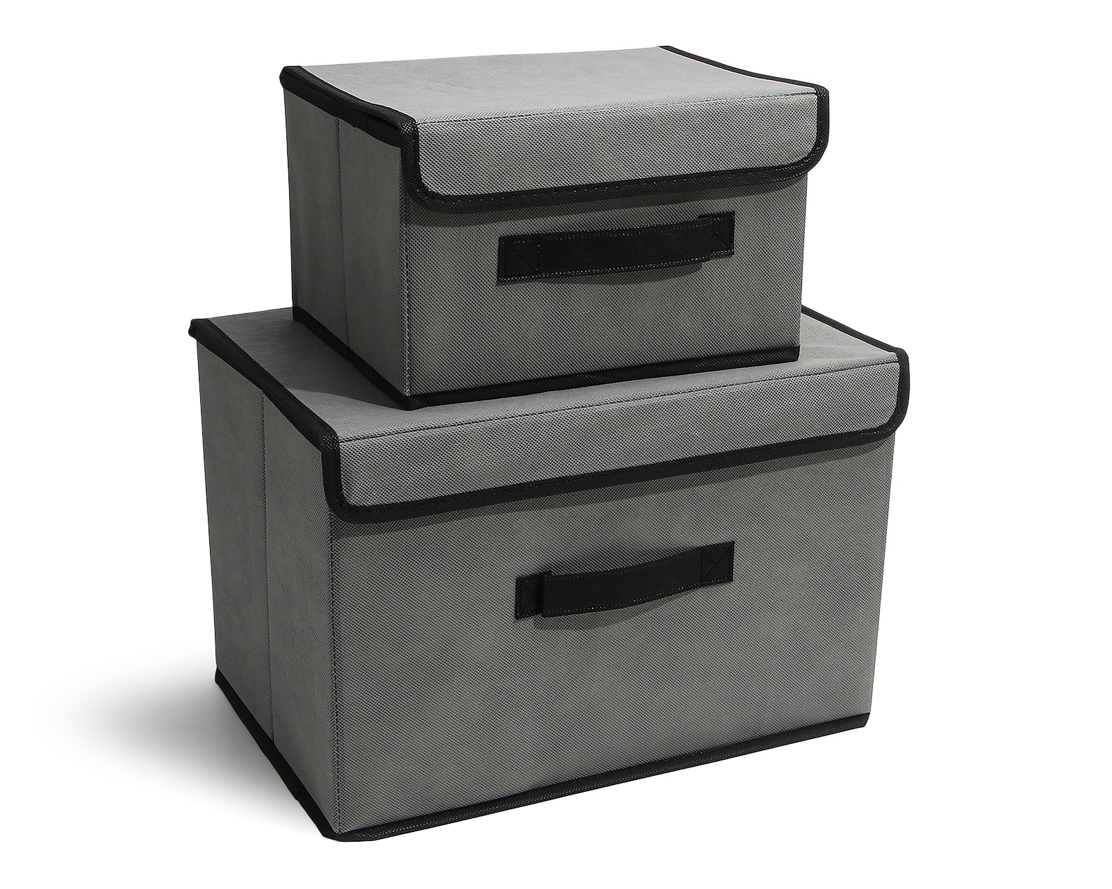 Caja de Almacenamiento de Tela +Simple Marina Gris 2 Piezas