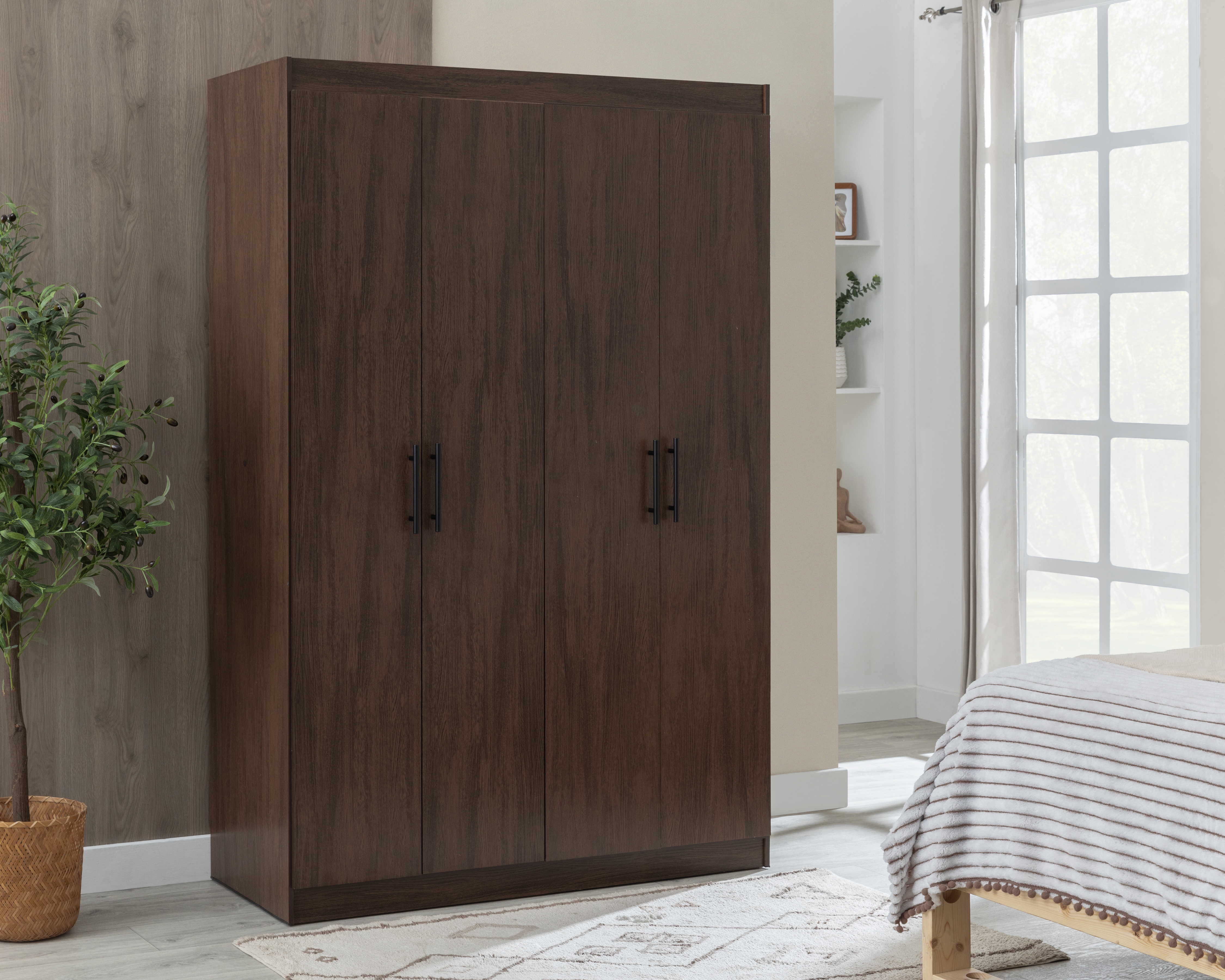Ropero de Madera Mobi Álamo Café 180 cm