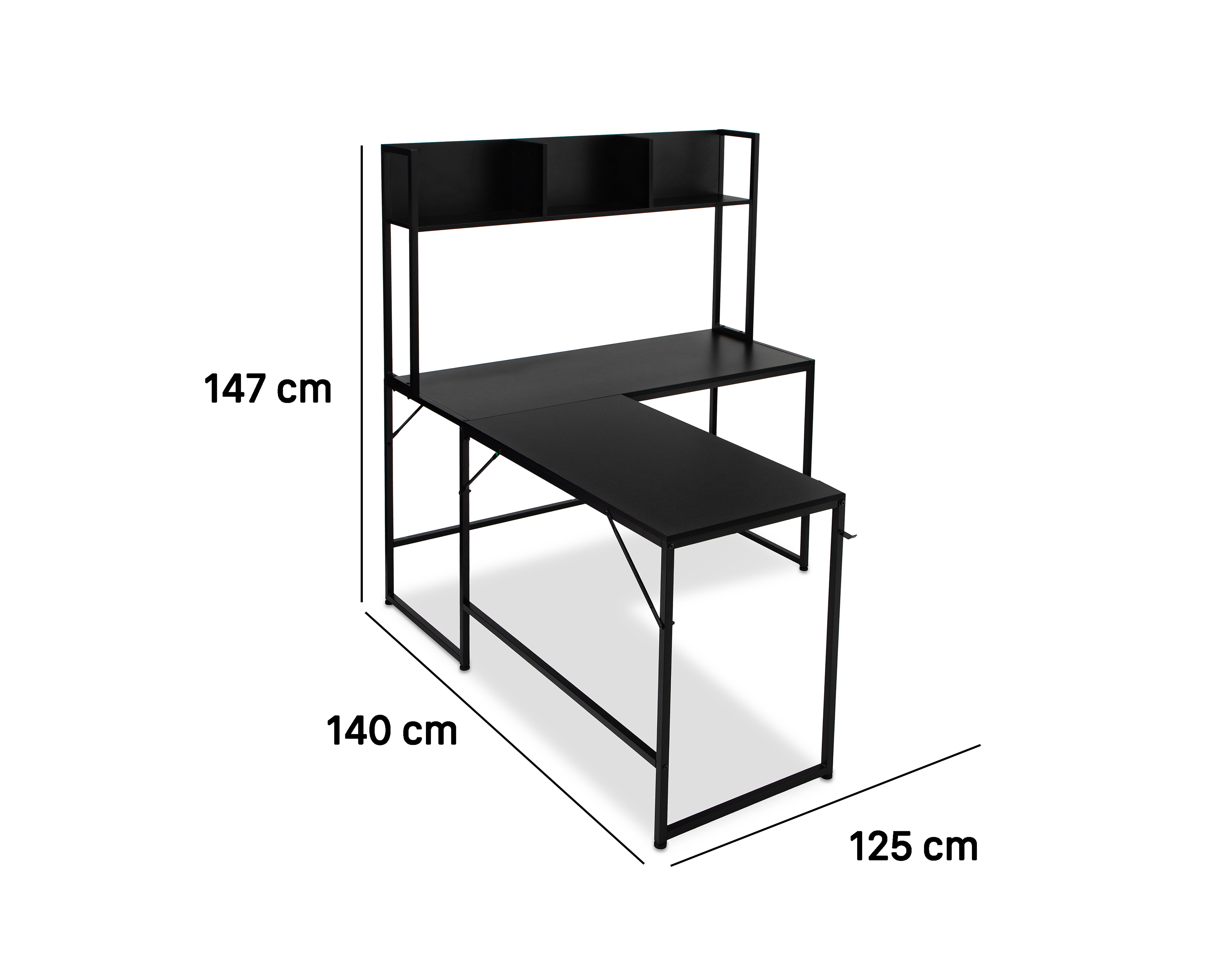 Foto 7 pulgar | Foto 6 | Escritorio de Metal Chairman Tokio Negro