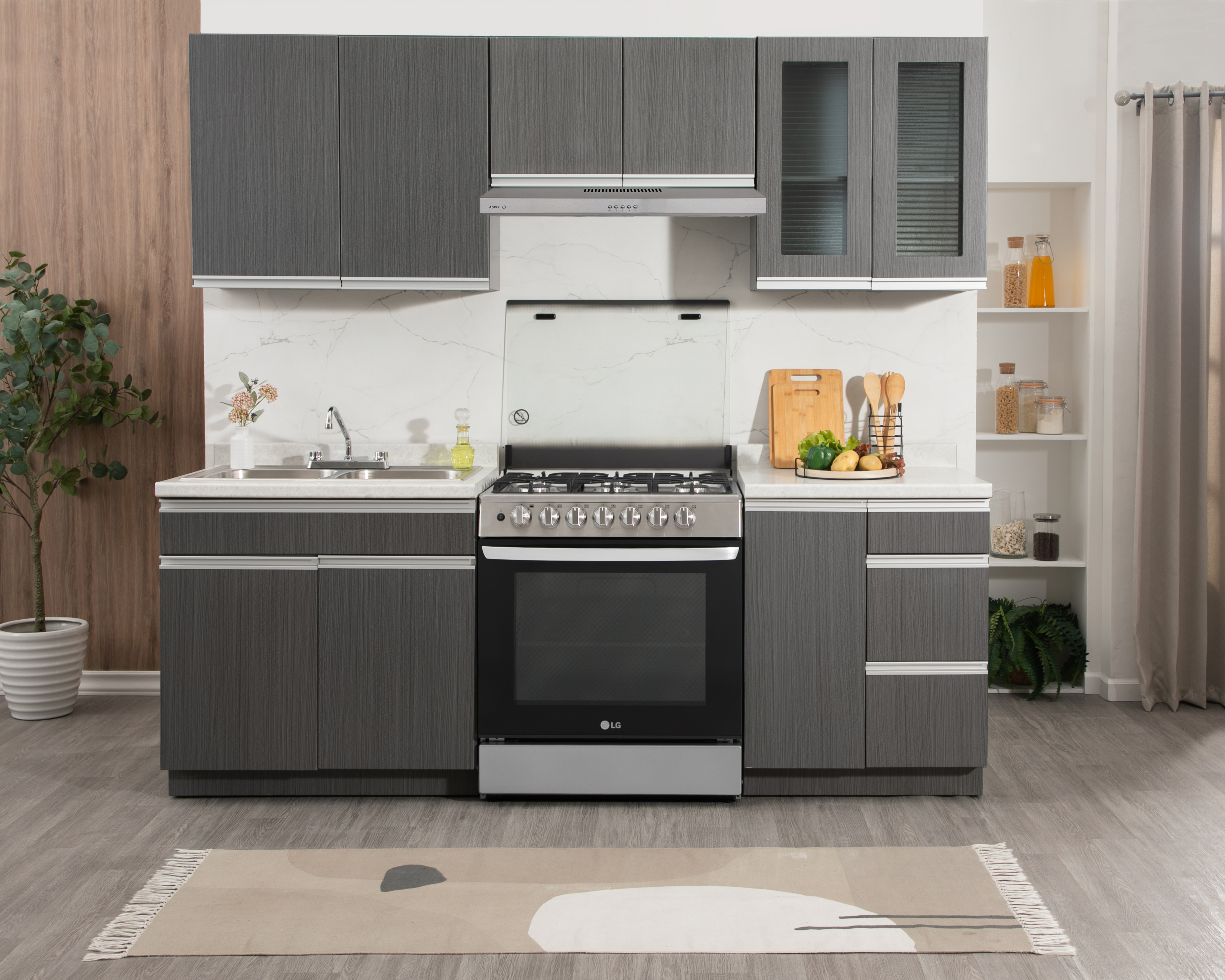 Cocina Integral Venecia Gris 240 cm