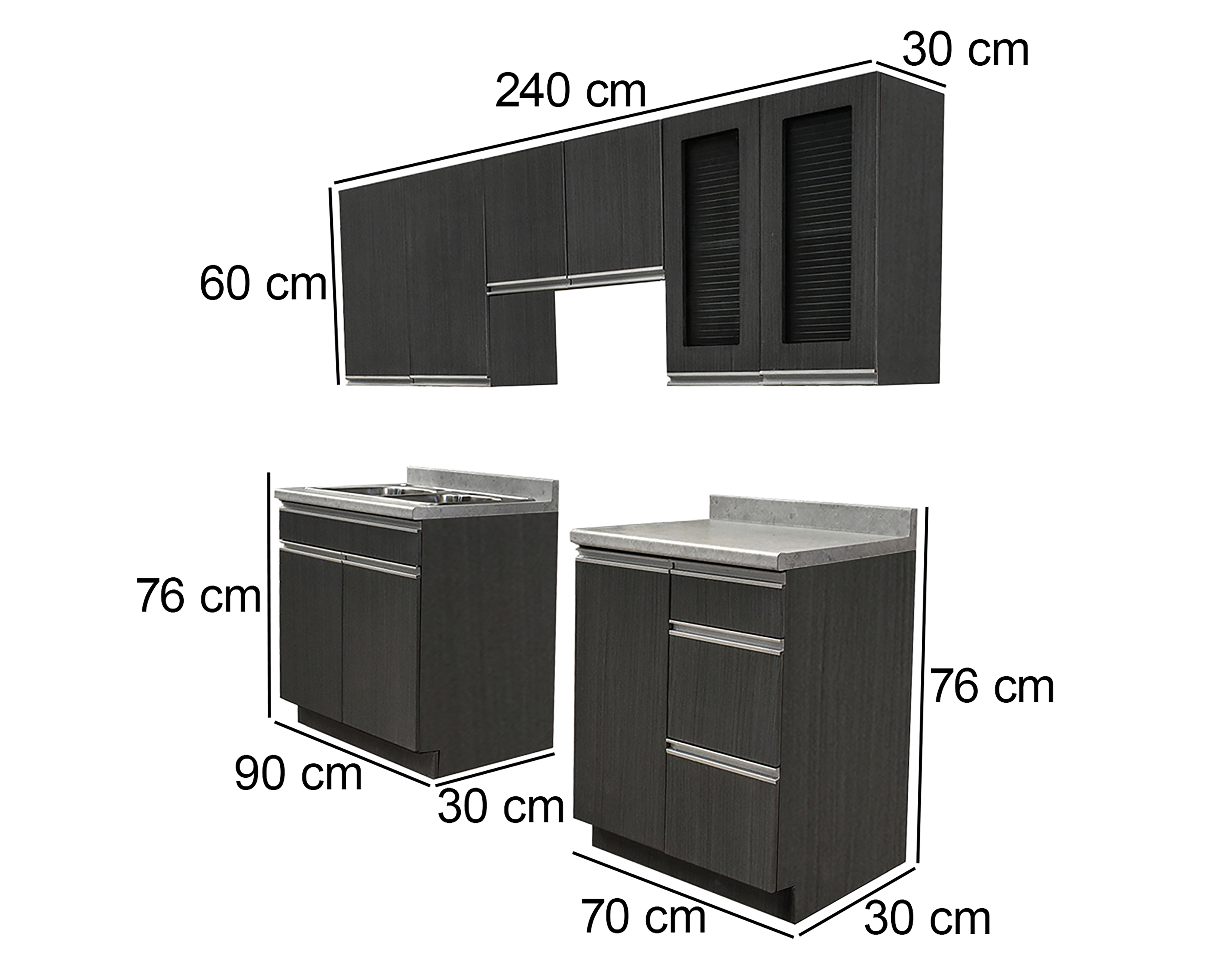 Foto 8 | Foto 8 | Cocina Integral Venecia Gris 240 cm