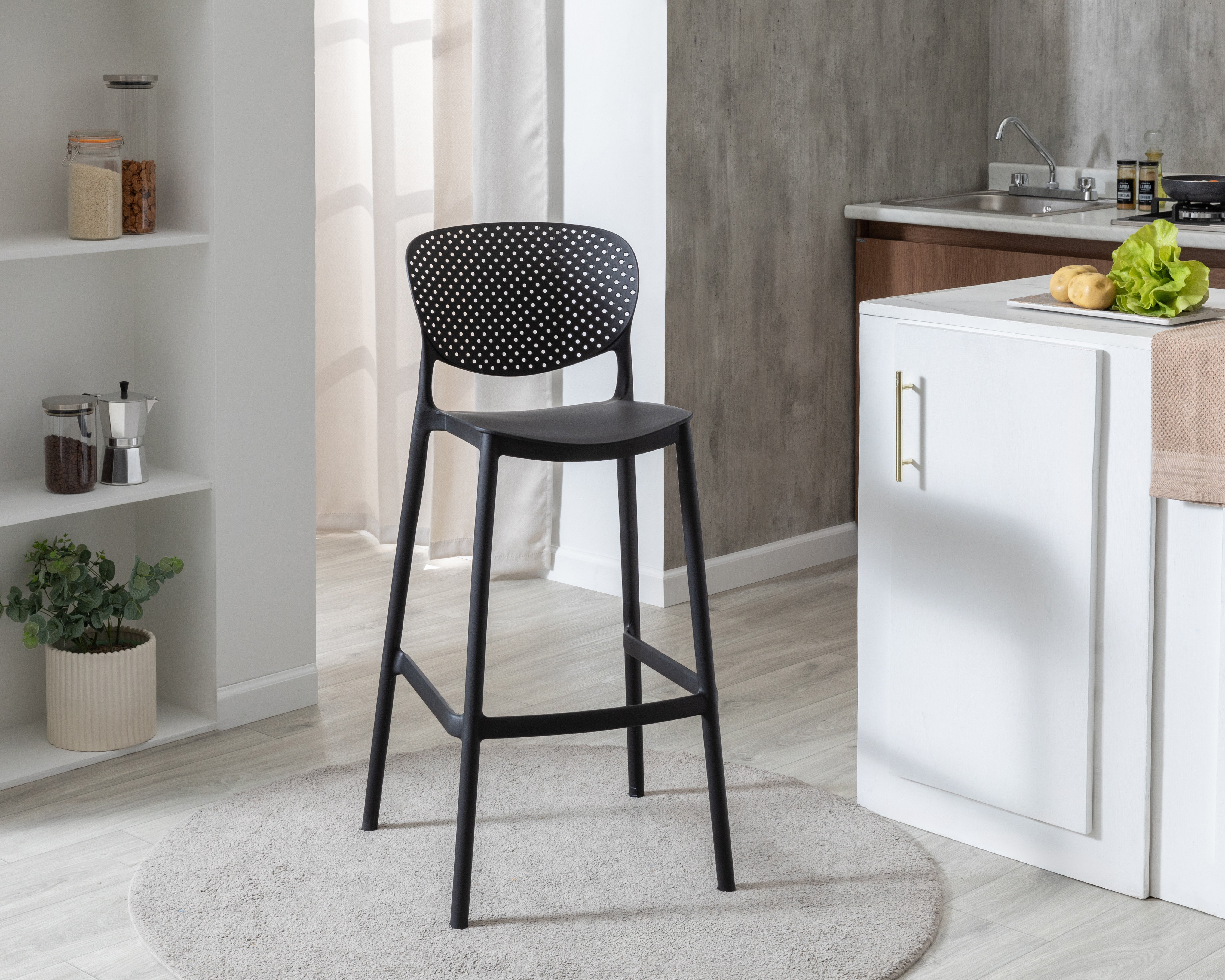 Banco de Plástico Milos Negro