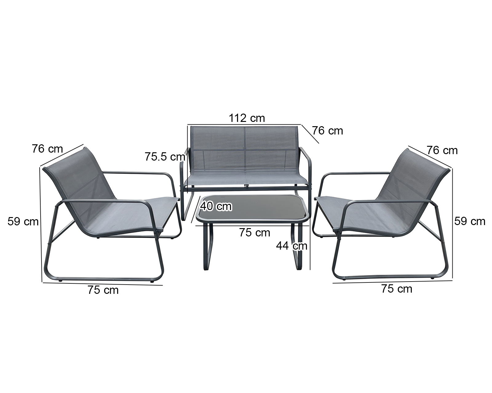 Foto 5 | Foto 5 | Juego de Jardín Gris Congo Tailandia 4 Piezas