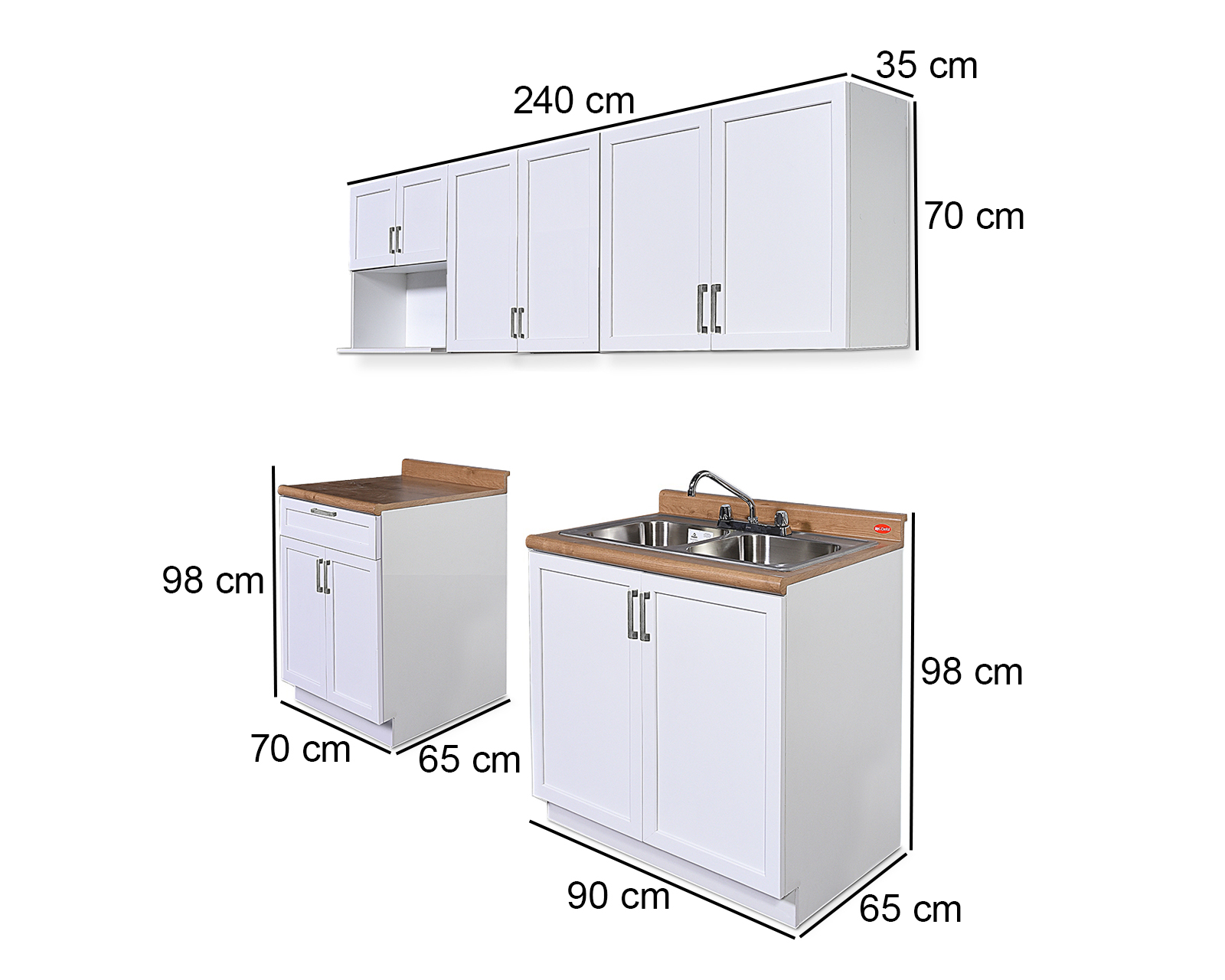 Foto 6 | Foto 6 | Cocina Integral Malta Blanca 240 cm