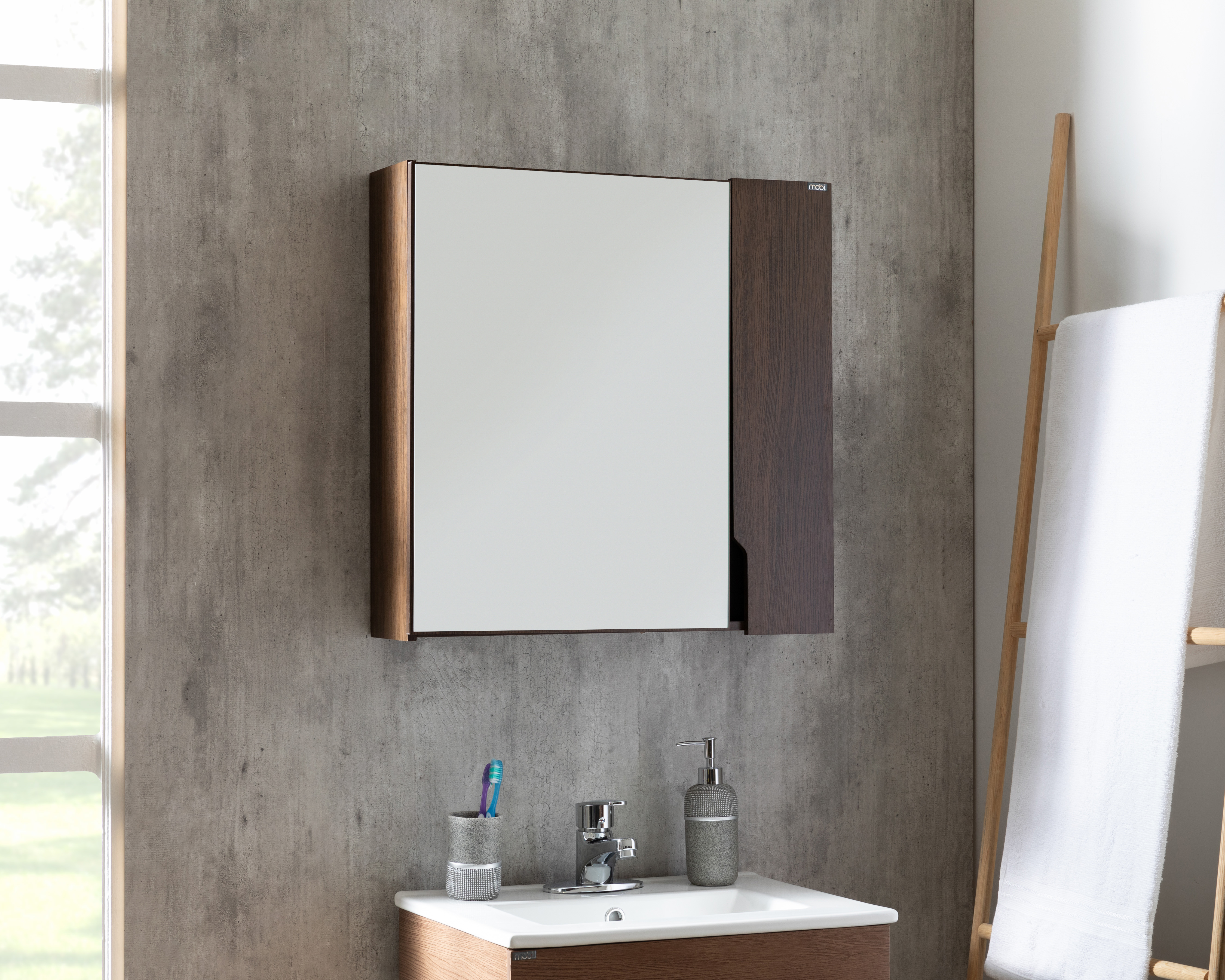 Mueble para Baño Mobi Virginia Tabaco con Espejo