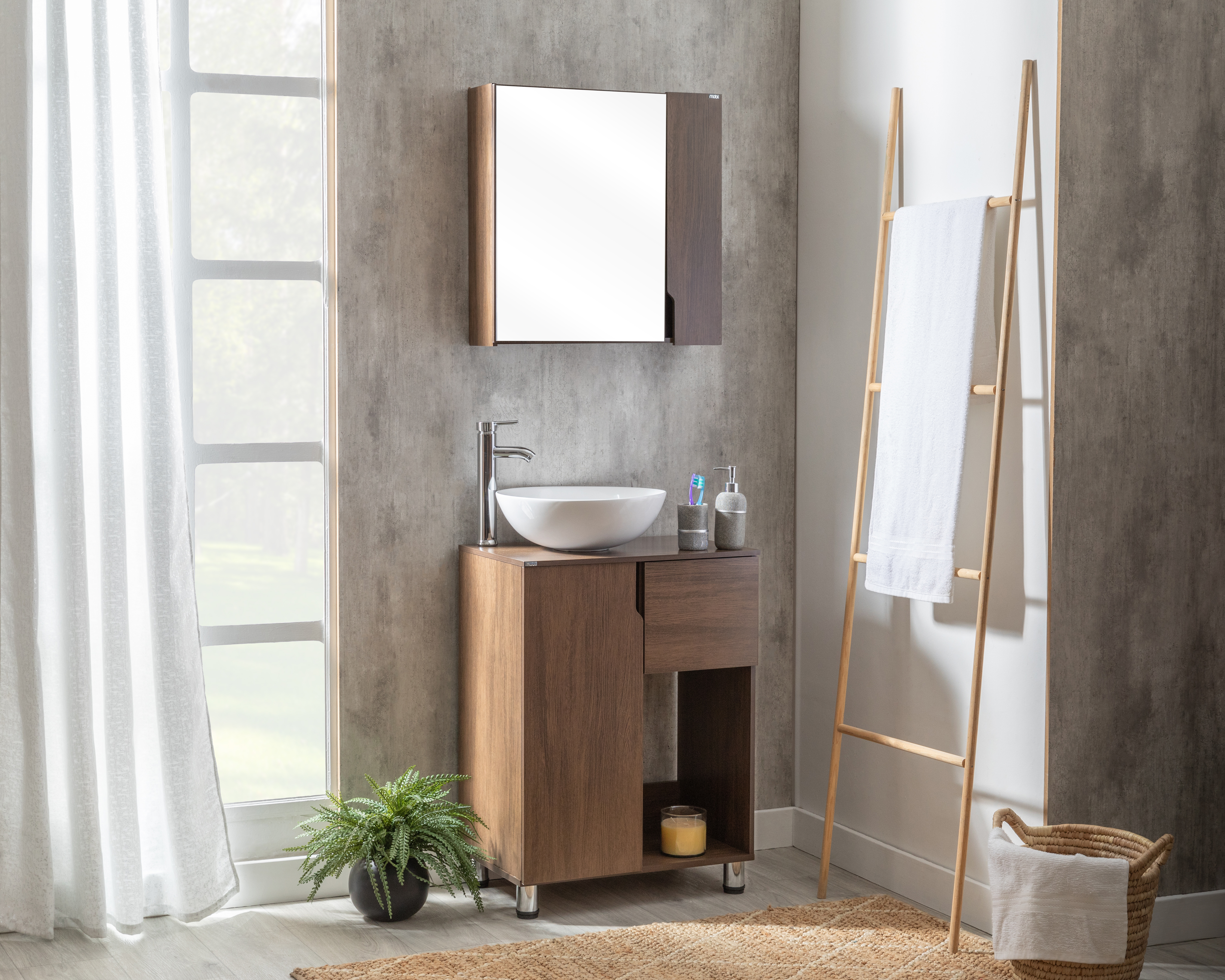 Foto 6 | Foto 6 | Mueble para Baño Mobi Virginia Tabaco con Espejo