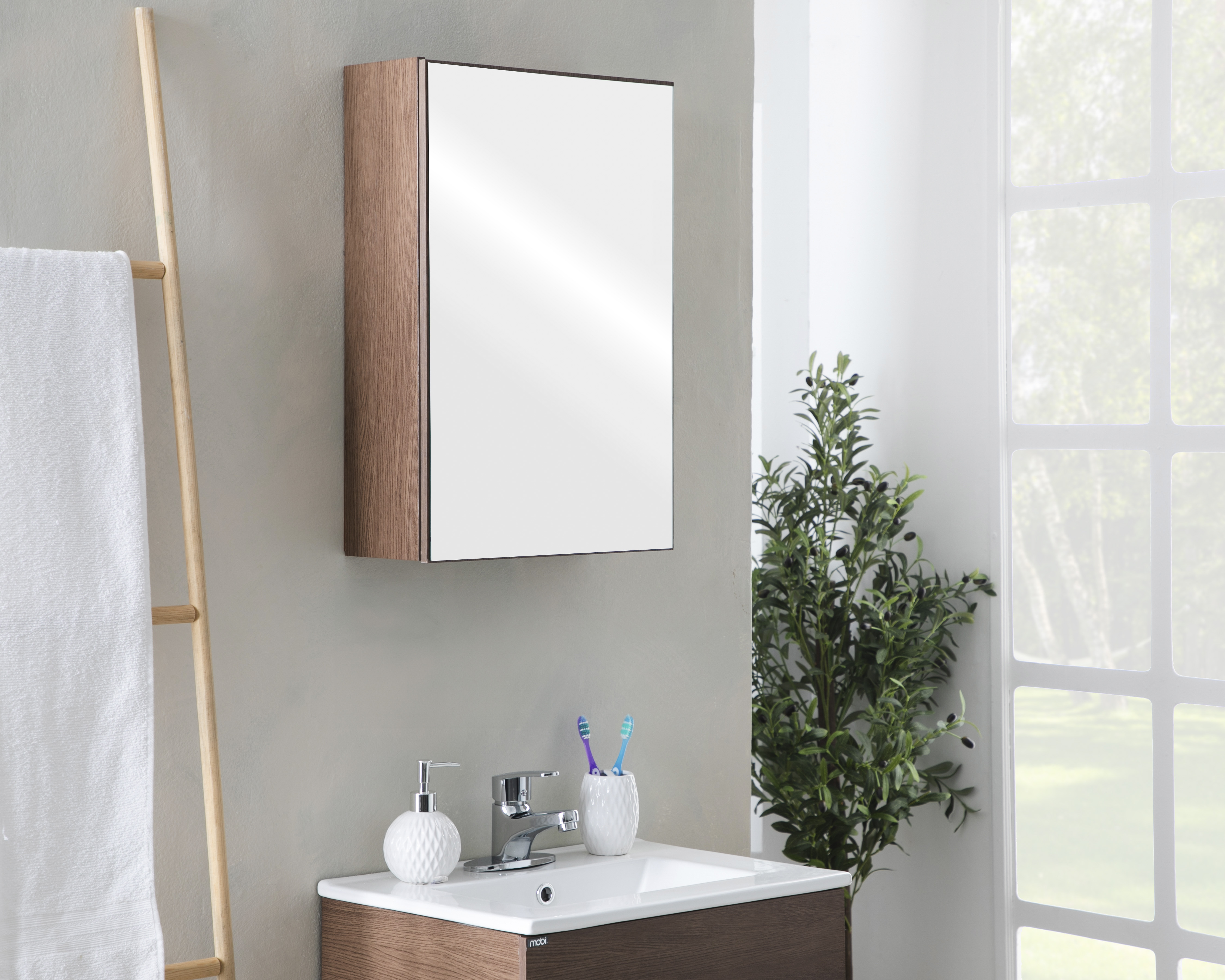 Espejo para Baño Mobi Dakota Nogal