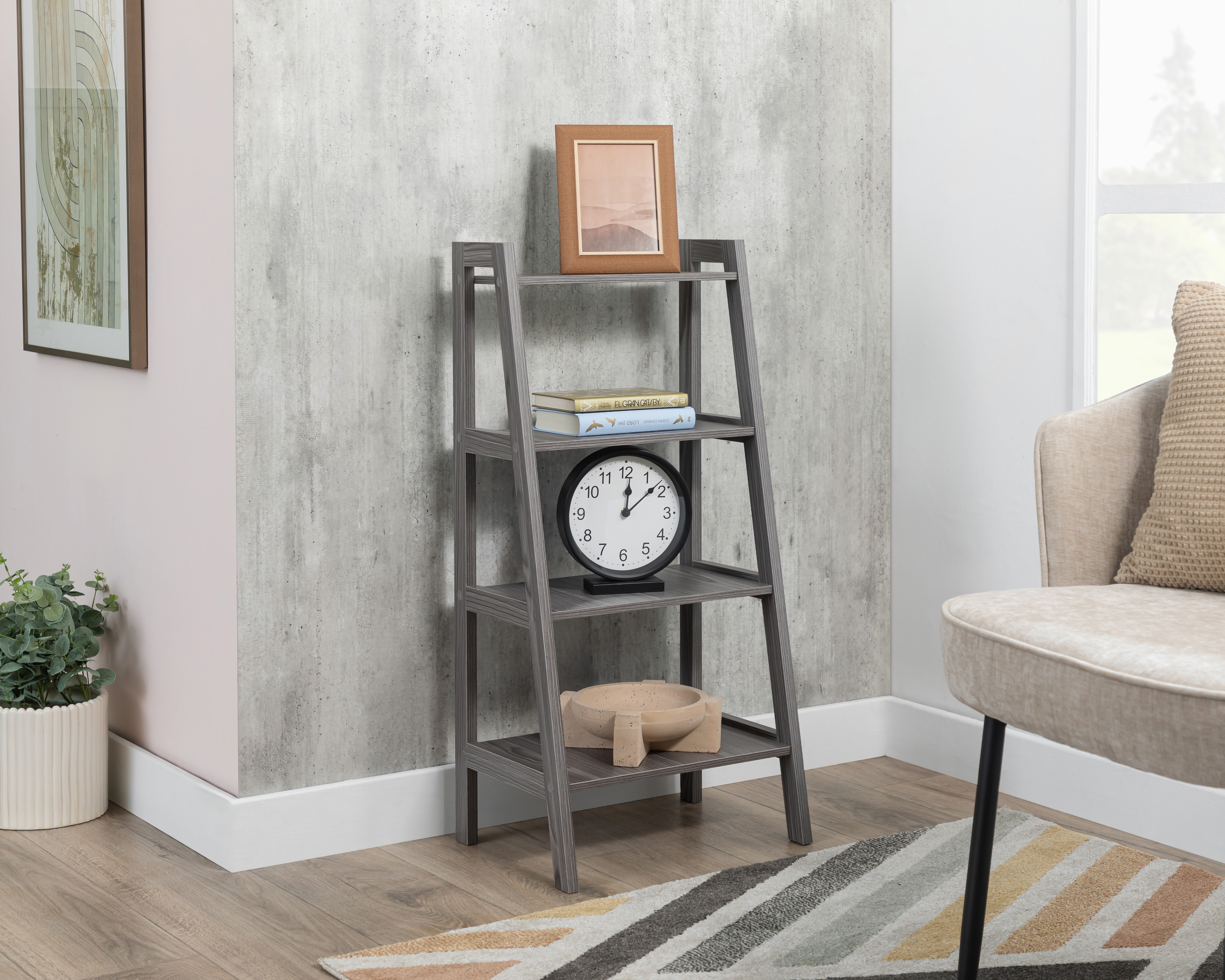 Estante de Madera +Simple Levi Gris