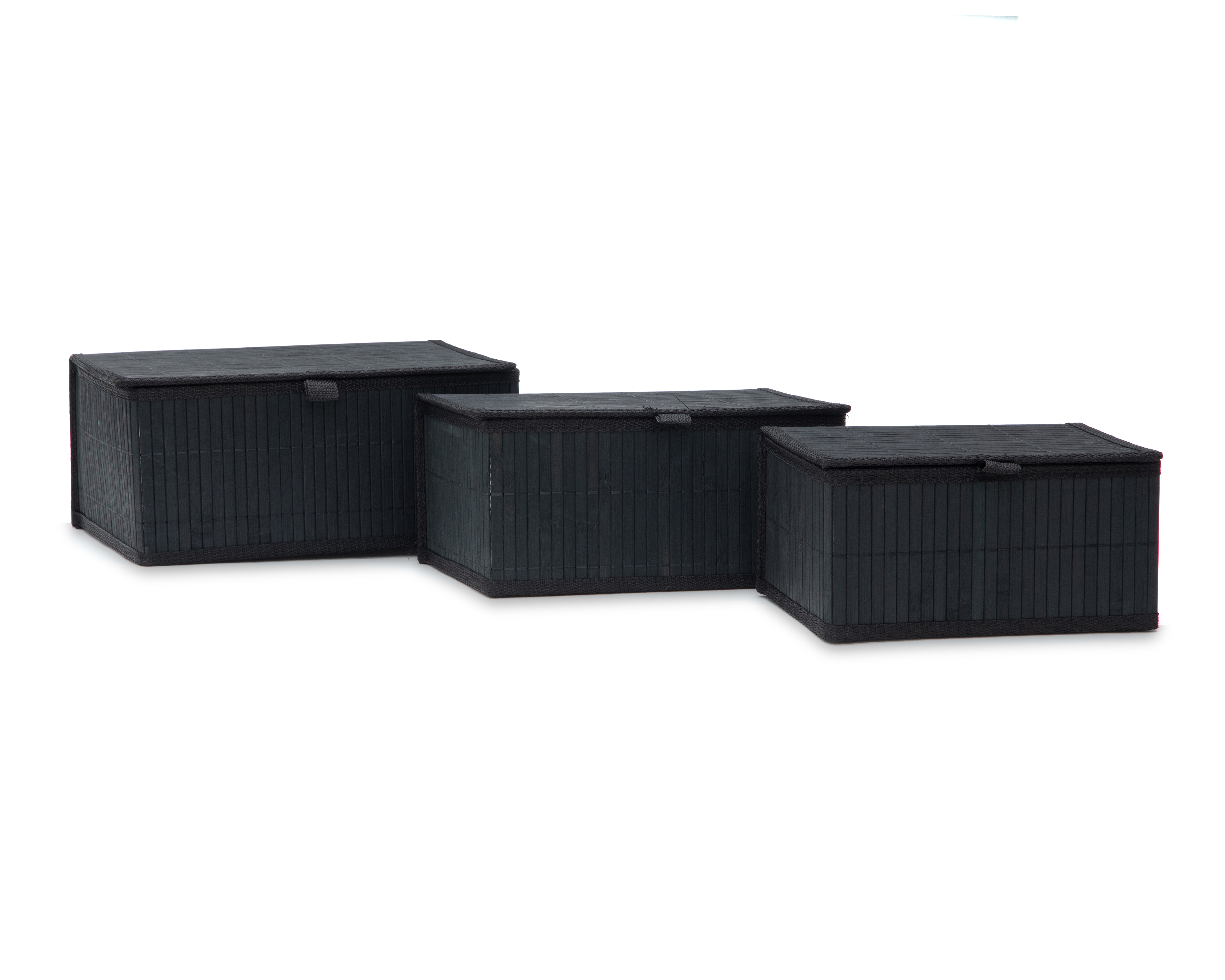 Organizador de Bambú +Simple Olivia Negra 3 Piezas