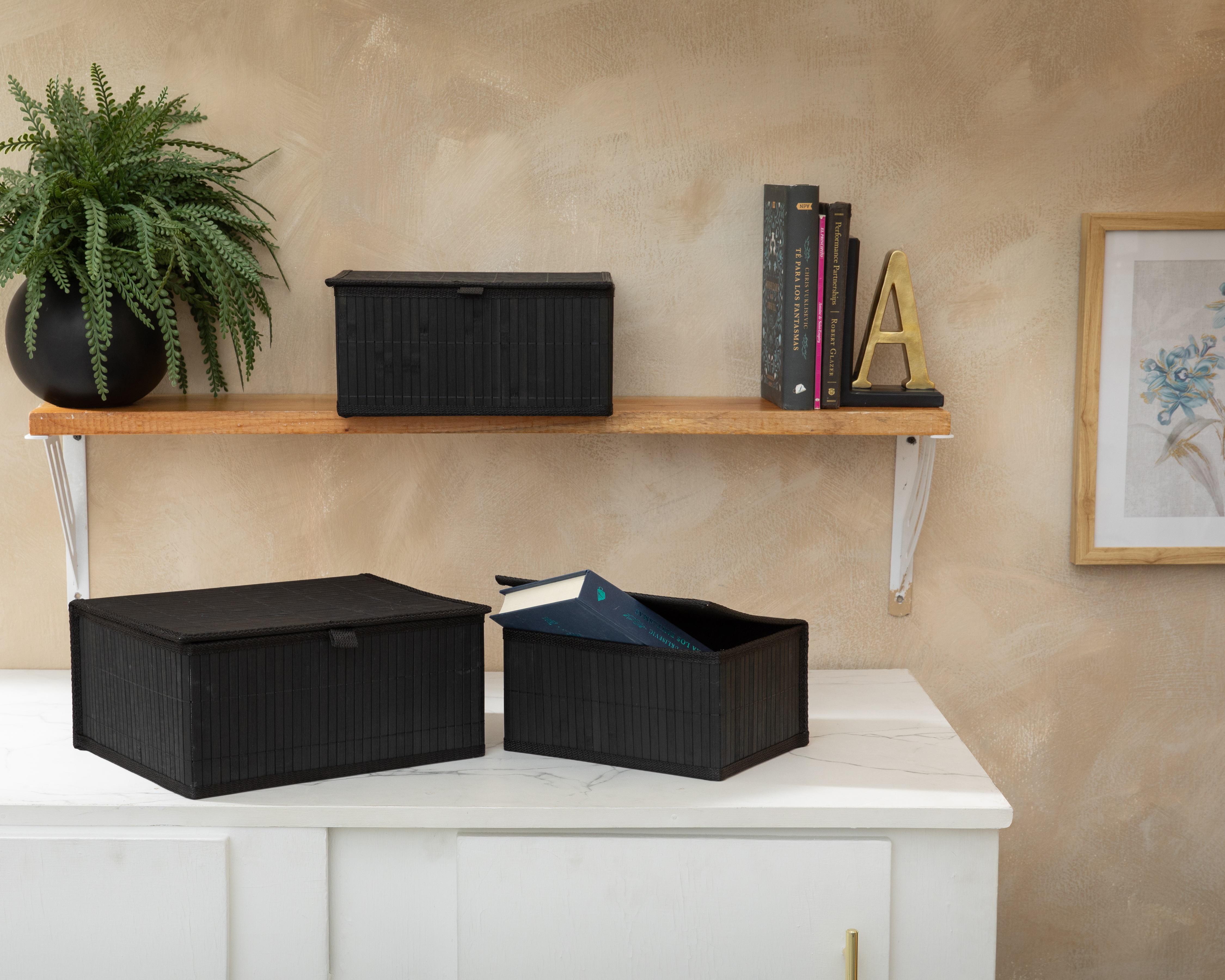 Foto 6 | Foto 6 | Organizador de Bambú +Simple Olivia Negra 3 Piezas