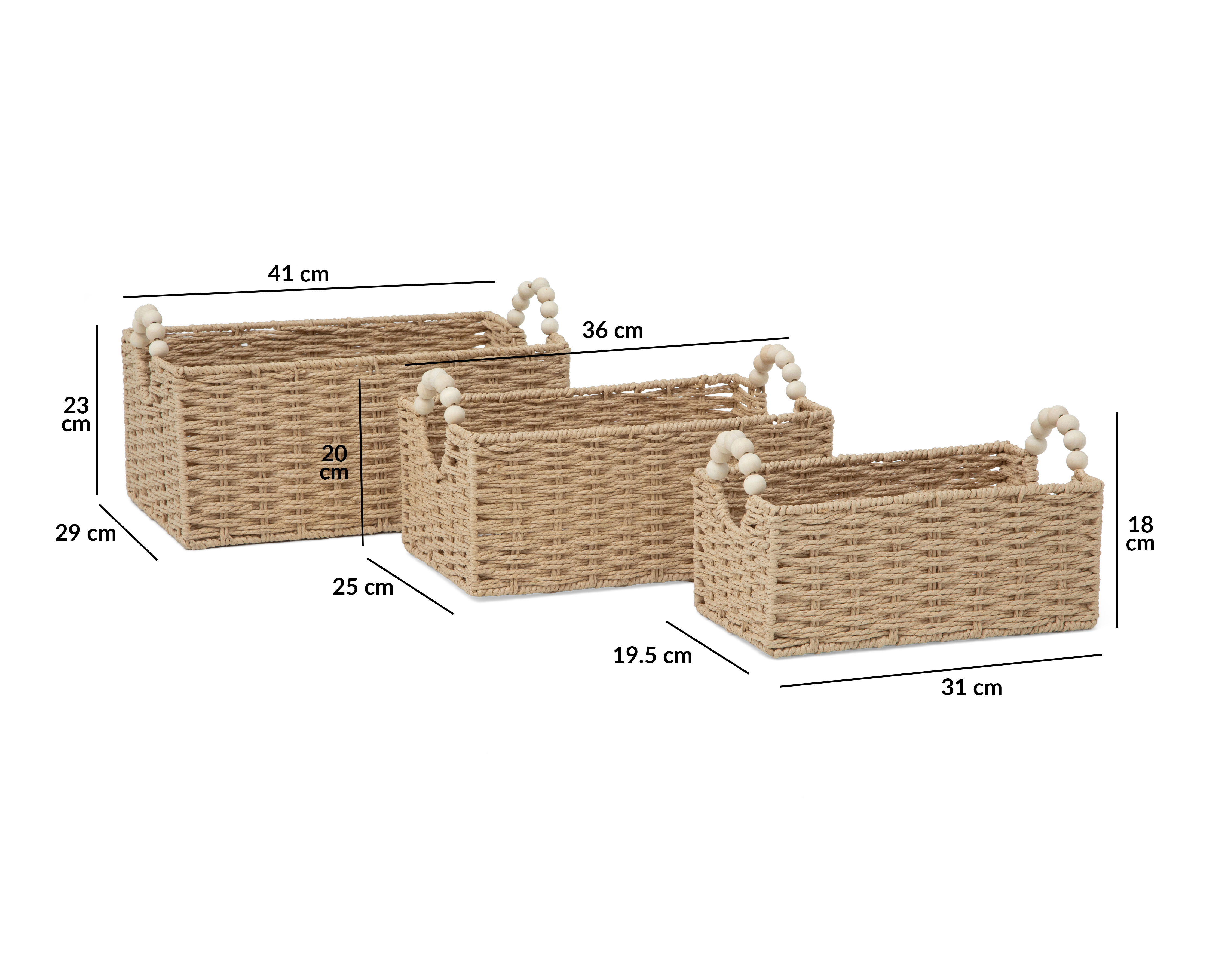 Foto 7 | Foto 7 | Canasta de Papel Chloe +Simple 3 Piezas