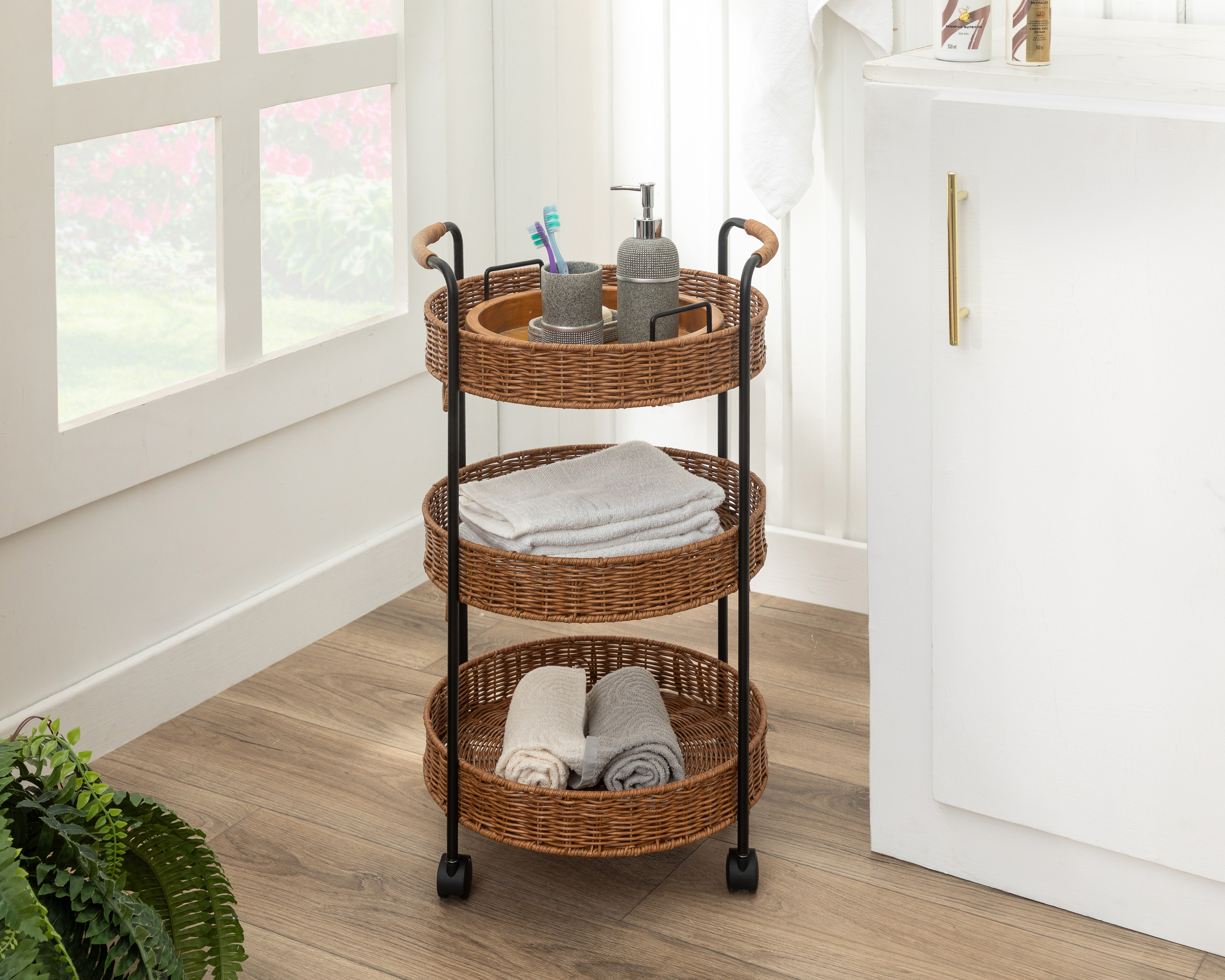 Foto 2 pulgar | Foto 1 | Carrito Multiusos de Plástico y Metal +Simple Gael con Ruedas