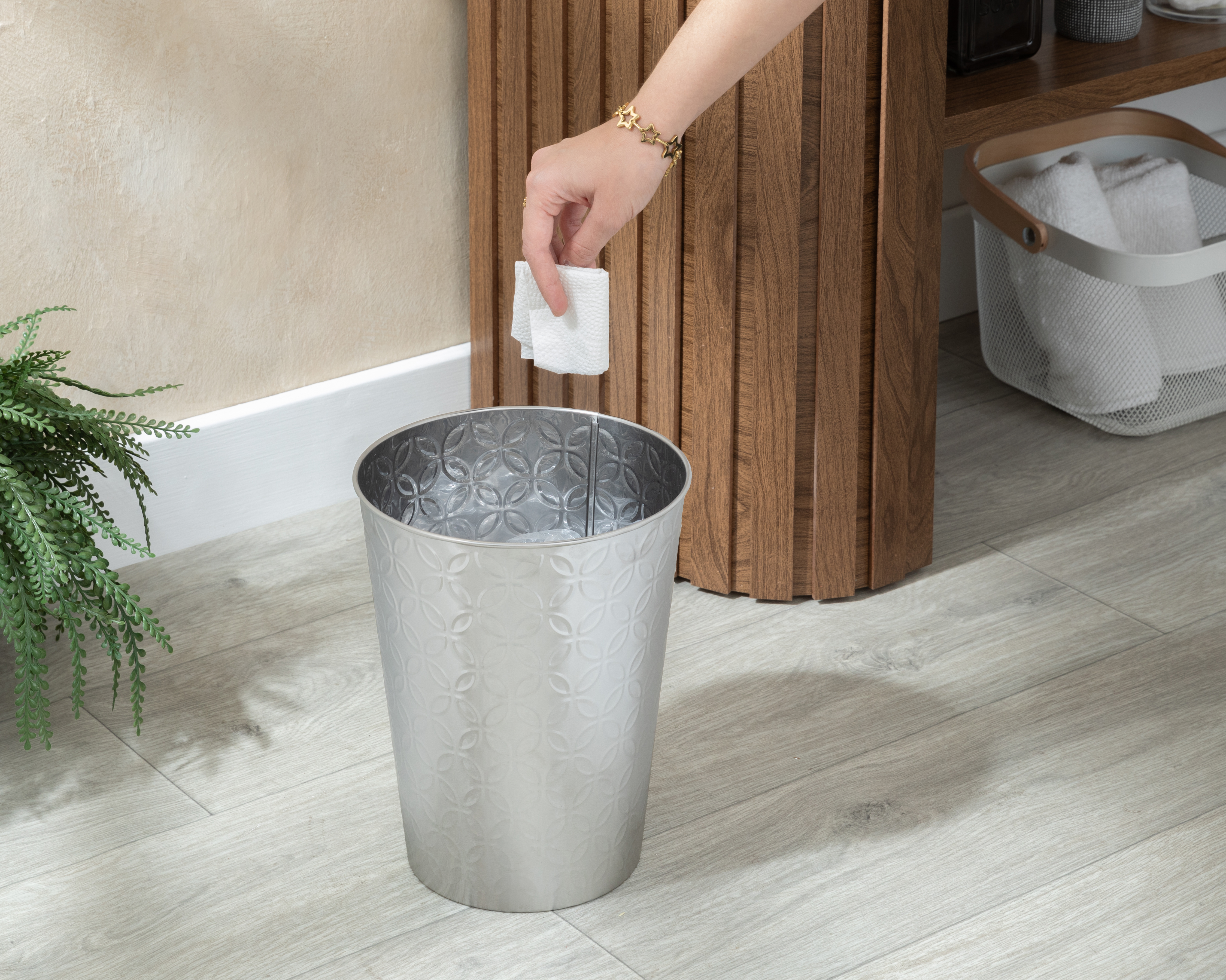 Foto 4 | Foto 4 | Bote de Basura de Metal +Simple Cooper Plateado