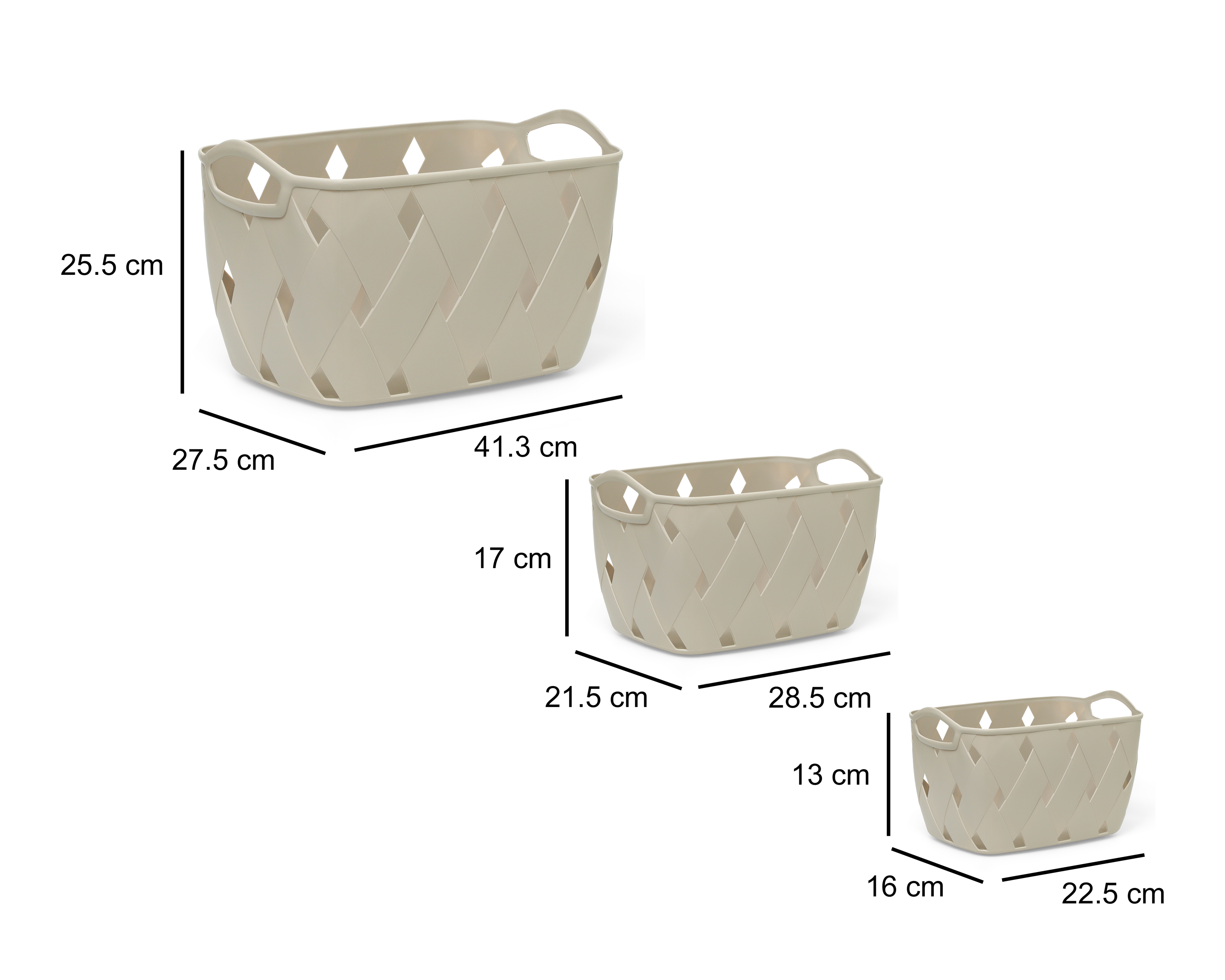 Foto 8 pulgar | Foto 7 | Canasta de Plástico Lara Gris +Simple 3 Piezas
