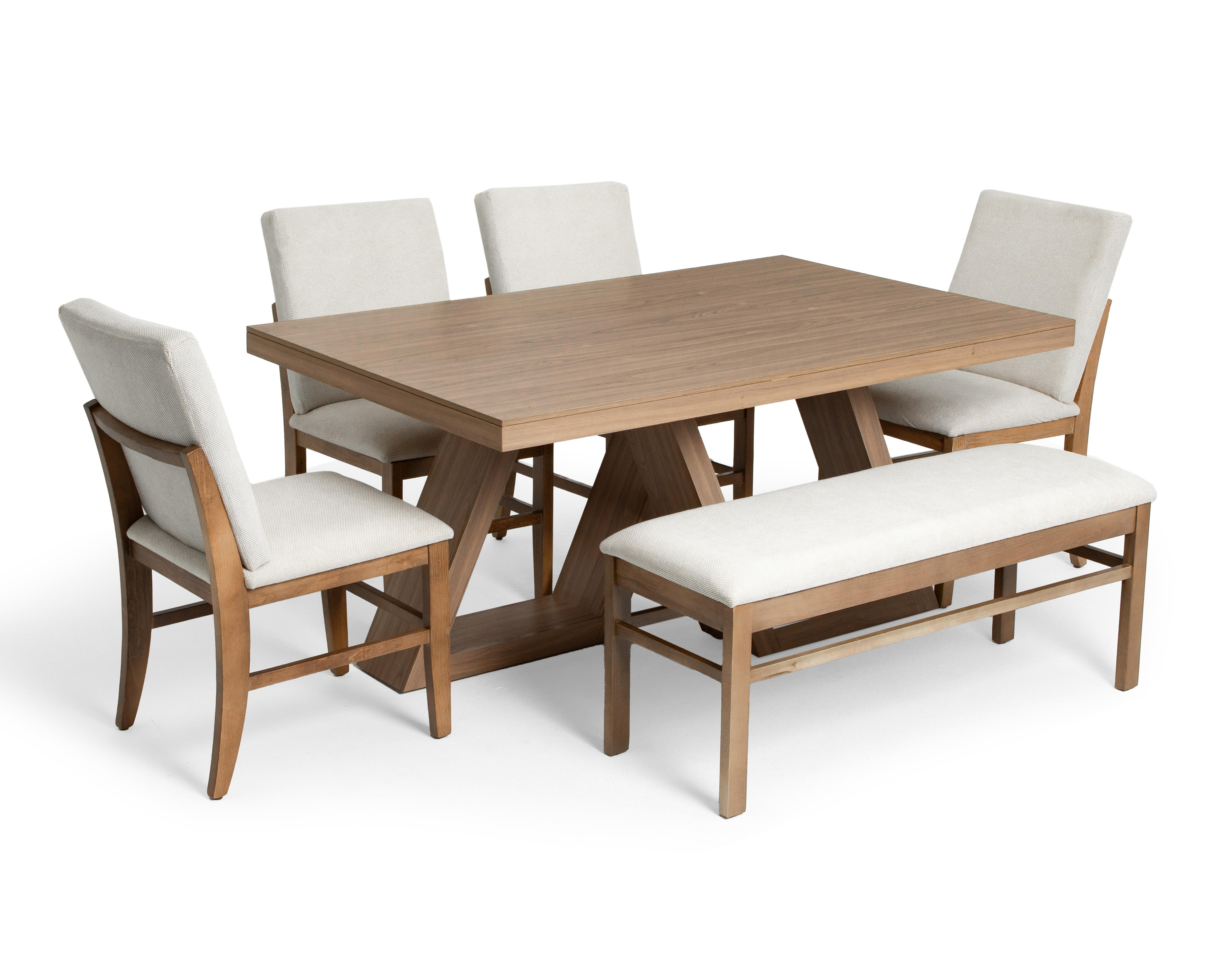 Foto 3 pulgar | Foto 2 | Comedor Aura con 4 Sillas y 1 Banca