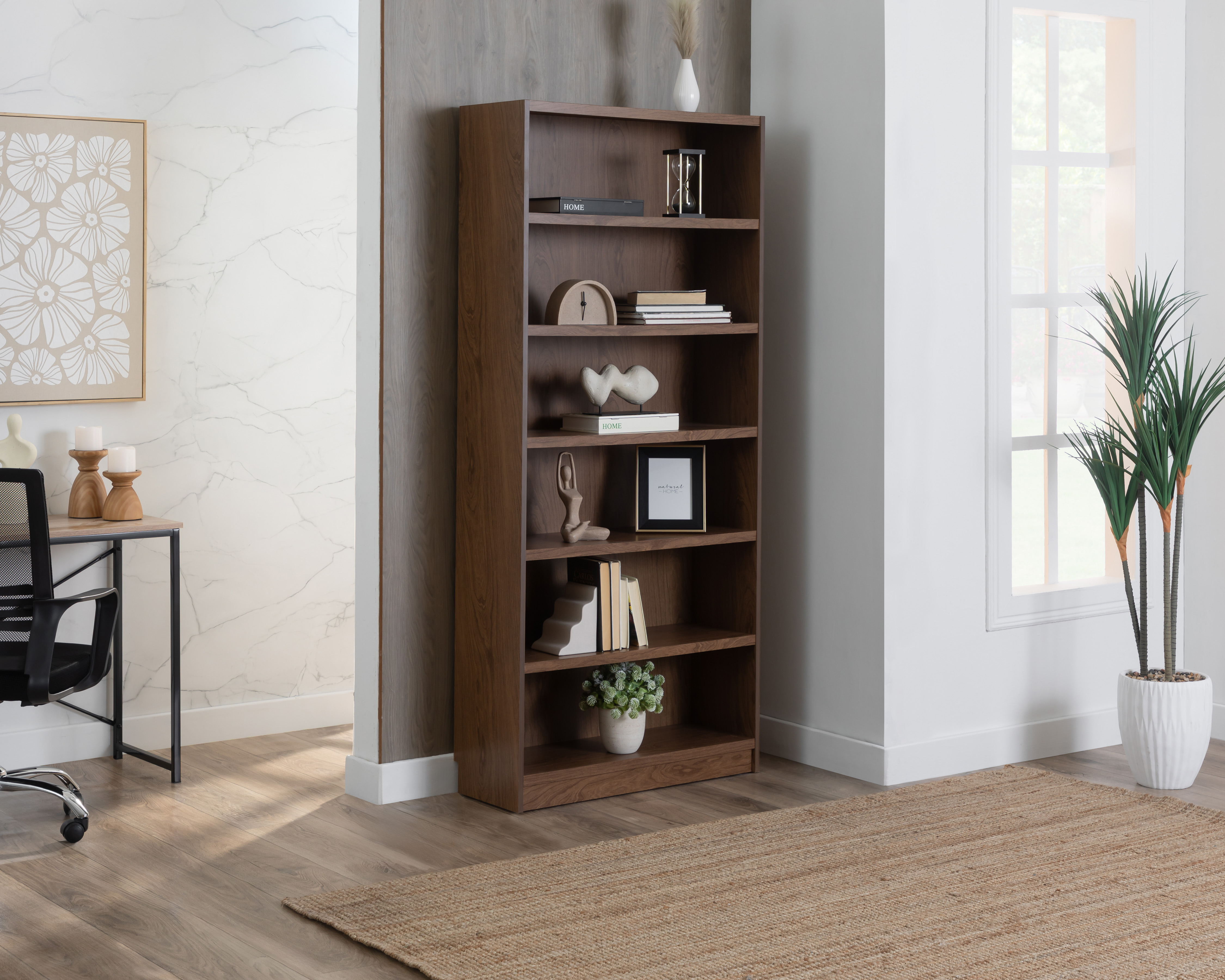 Librero de Madera Industrializada Hamilton Nogal