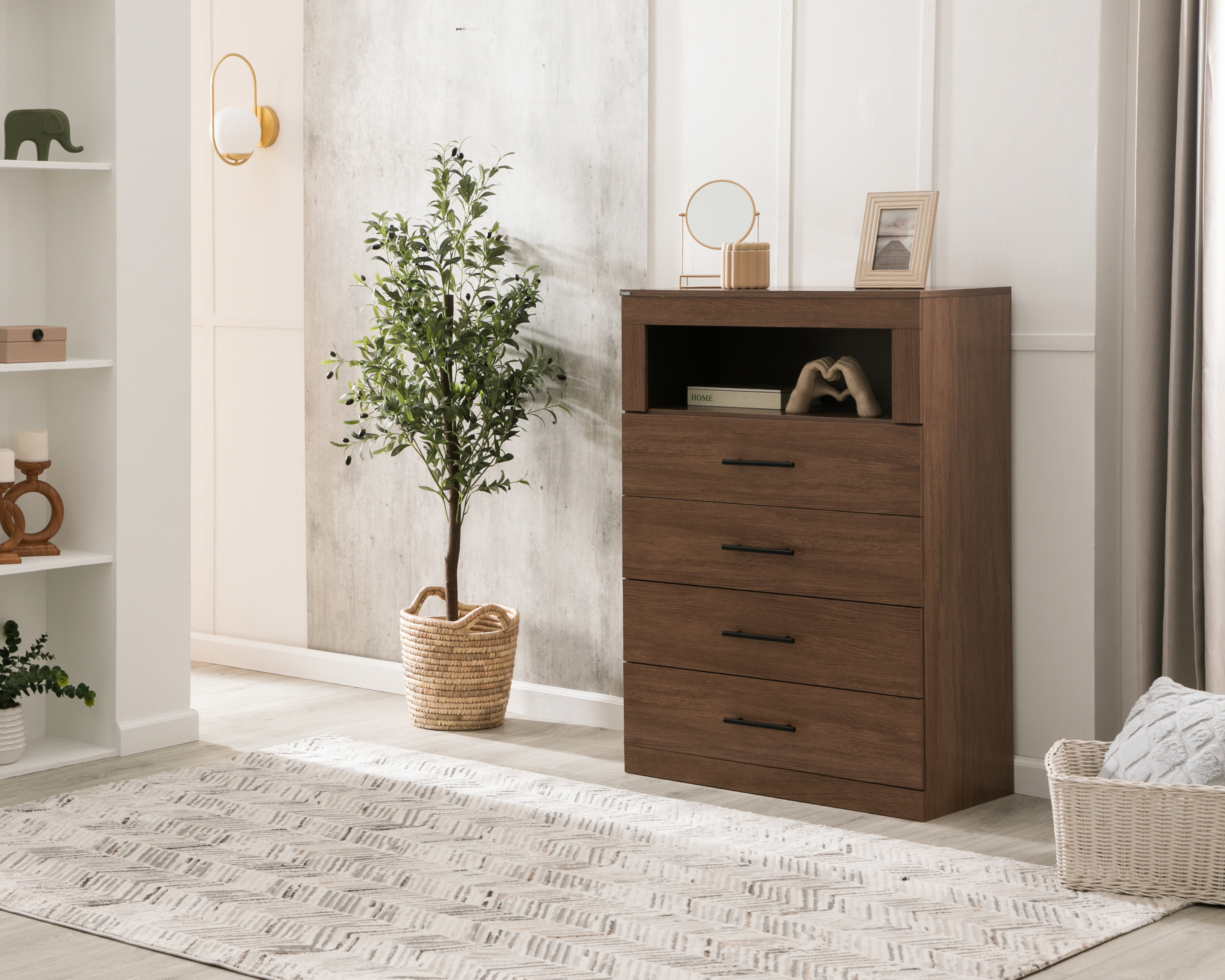 Cómoda Mobi Mónaco Nogal 80 cm