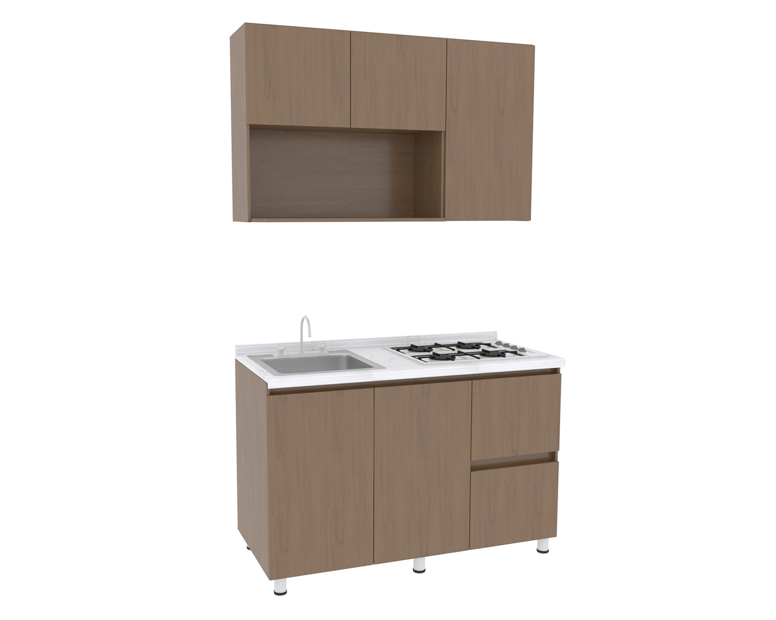 Foto 2 | Foto 2 | Cocina Integral Mobi Fontana Nogal 134 cm