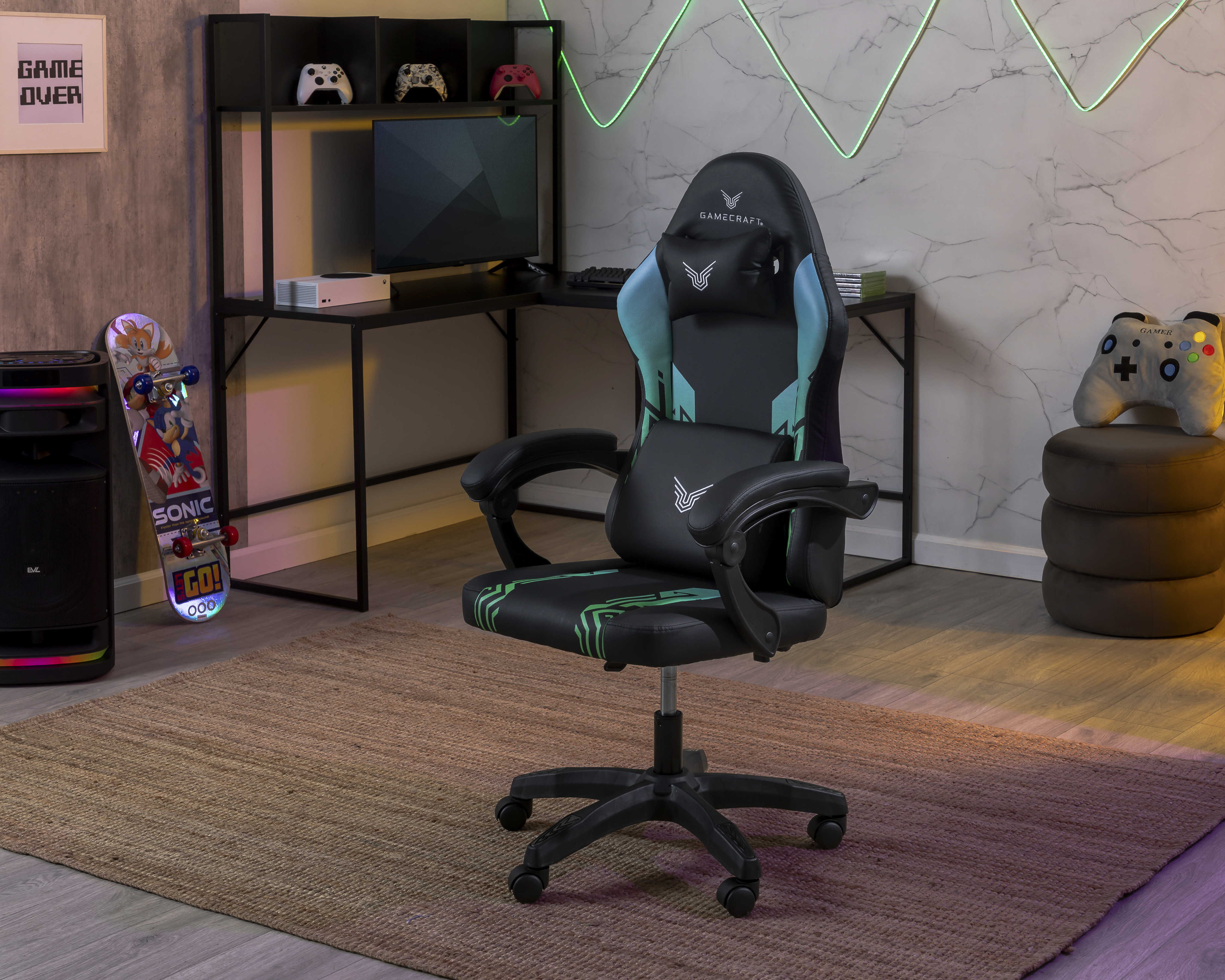 Silla Gamer Gamercraft Altura Ajustable Negra