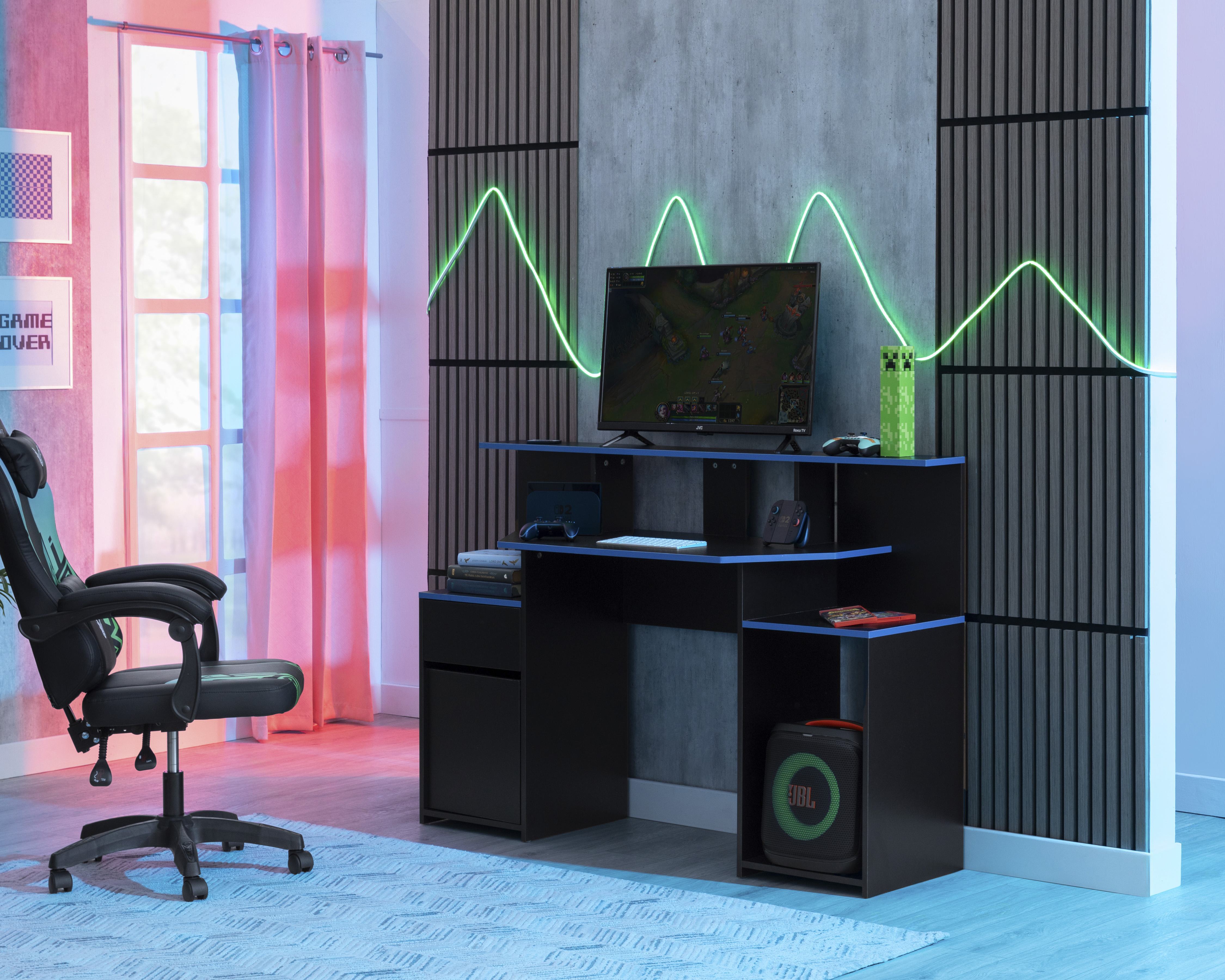 Escritorio Gamer Gamecraft Volta Negro