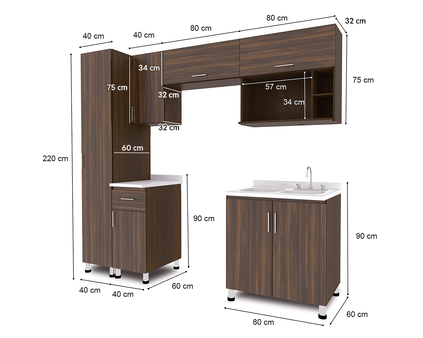 Foto 5 | Foto 5 | Cocina Integral Mobi Denver Moca 240 cm