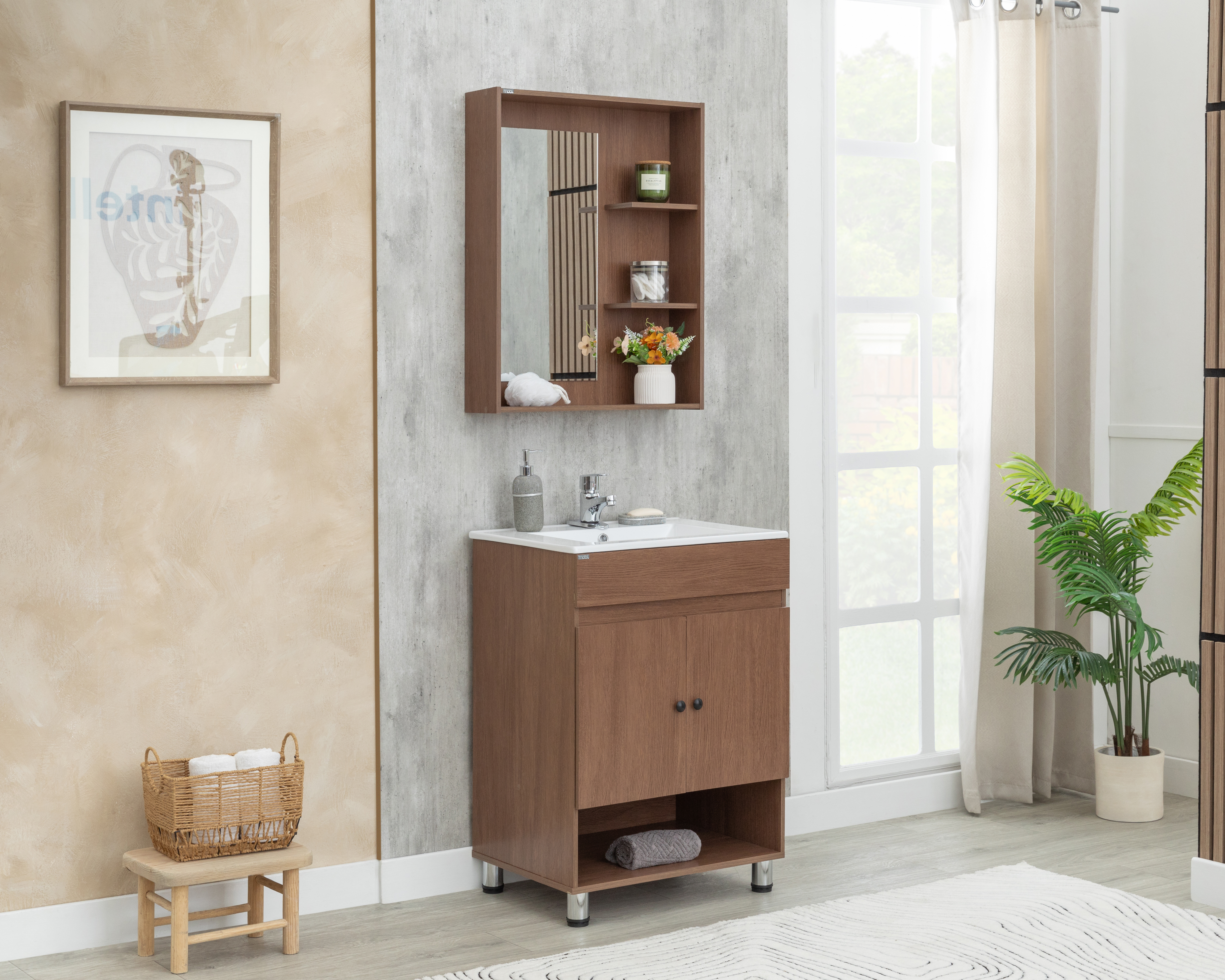 Espejo para Baño Mobi Marrón