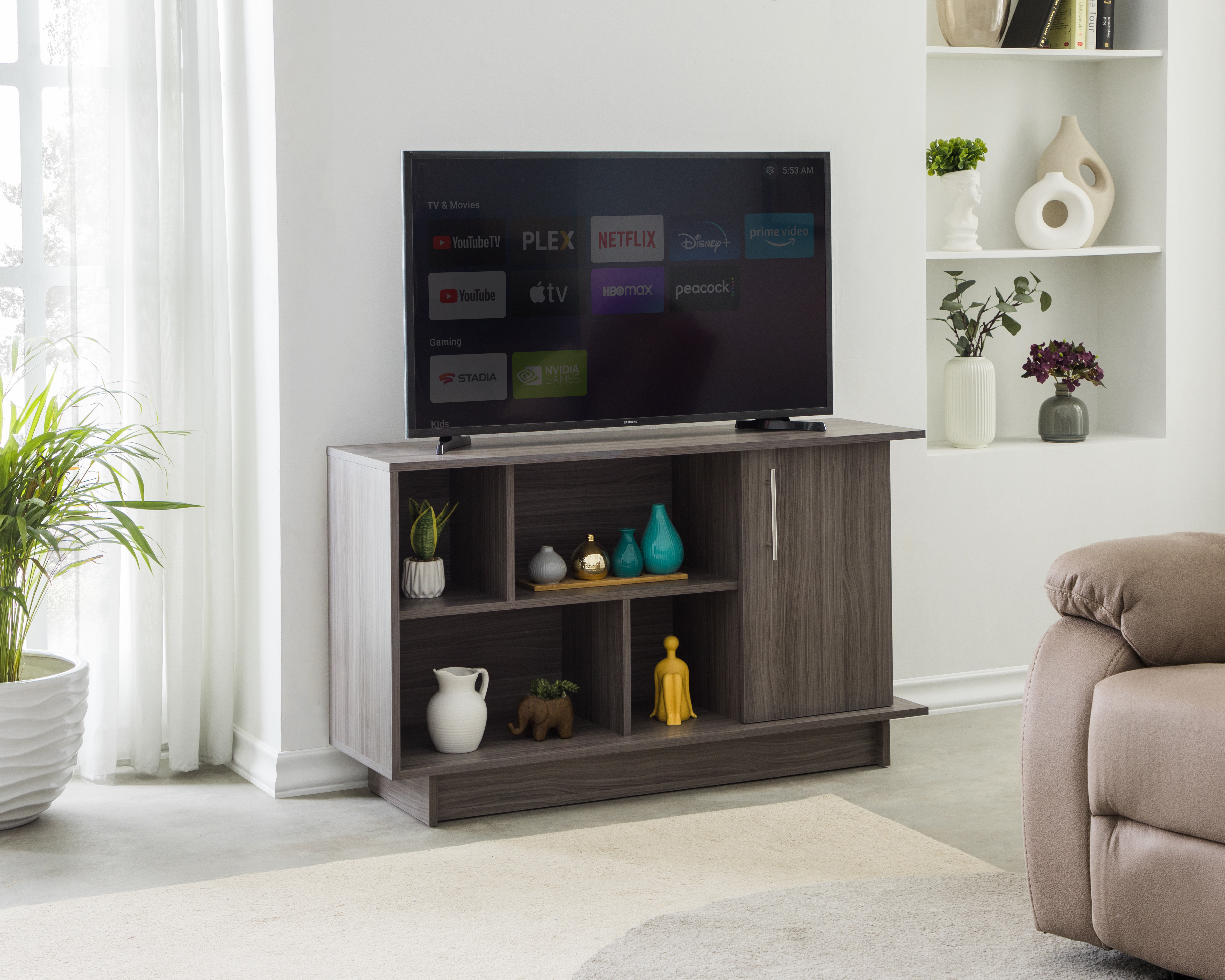 Foto 1 | Foto 1 | Mesa para Televisión Alfa Gris