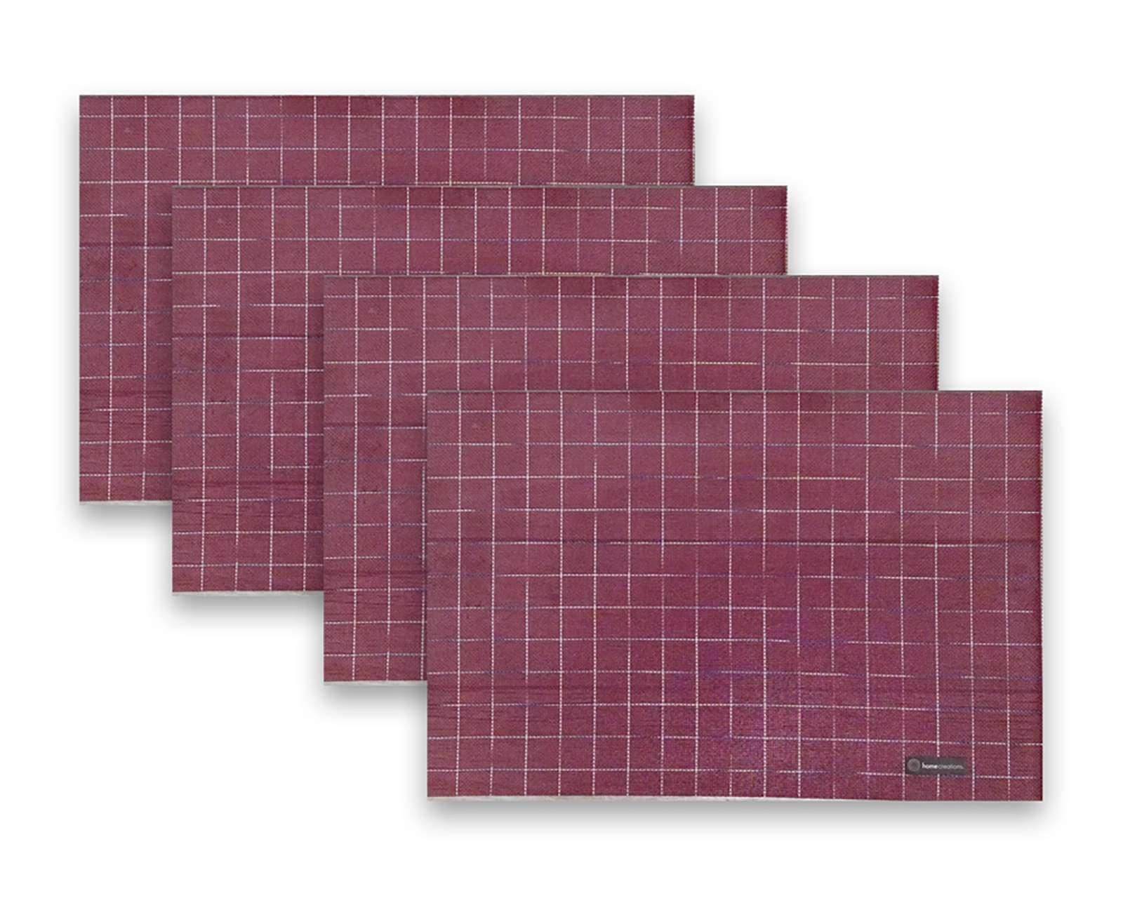 Foto 3 pulgar | Foto 2 | Mantel Individual Home Creations Cuadros Vino 45 x 40 cm 4 Piezas