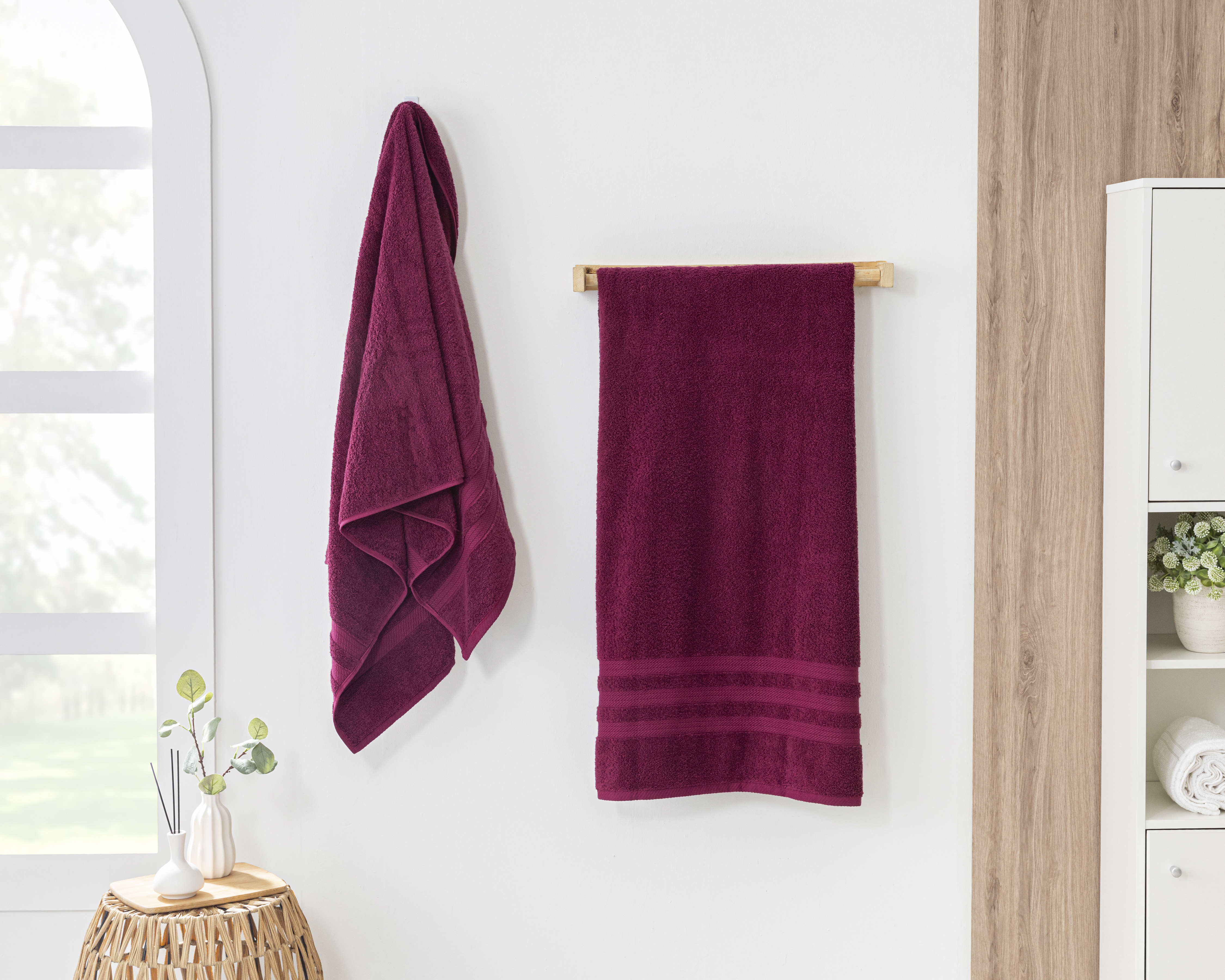 Foto 4 | Foto 4 | Toalla de Medio Baño Cottonella Soft Vino 2 Piezas