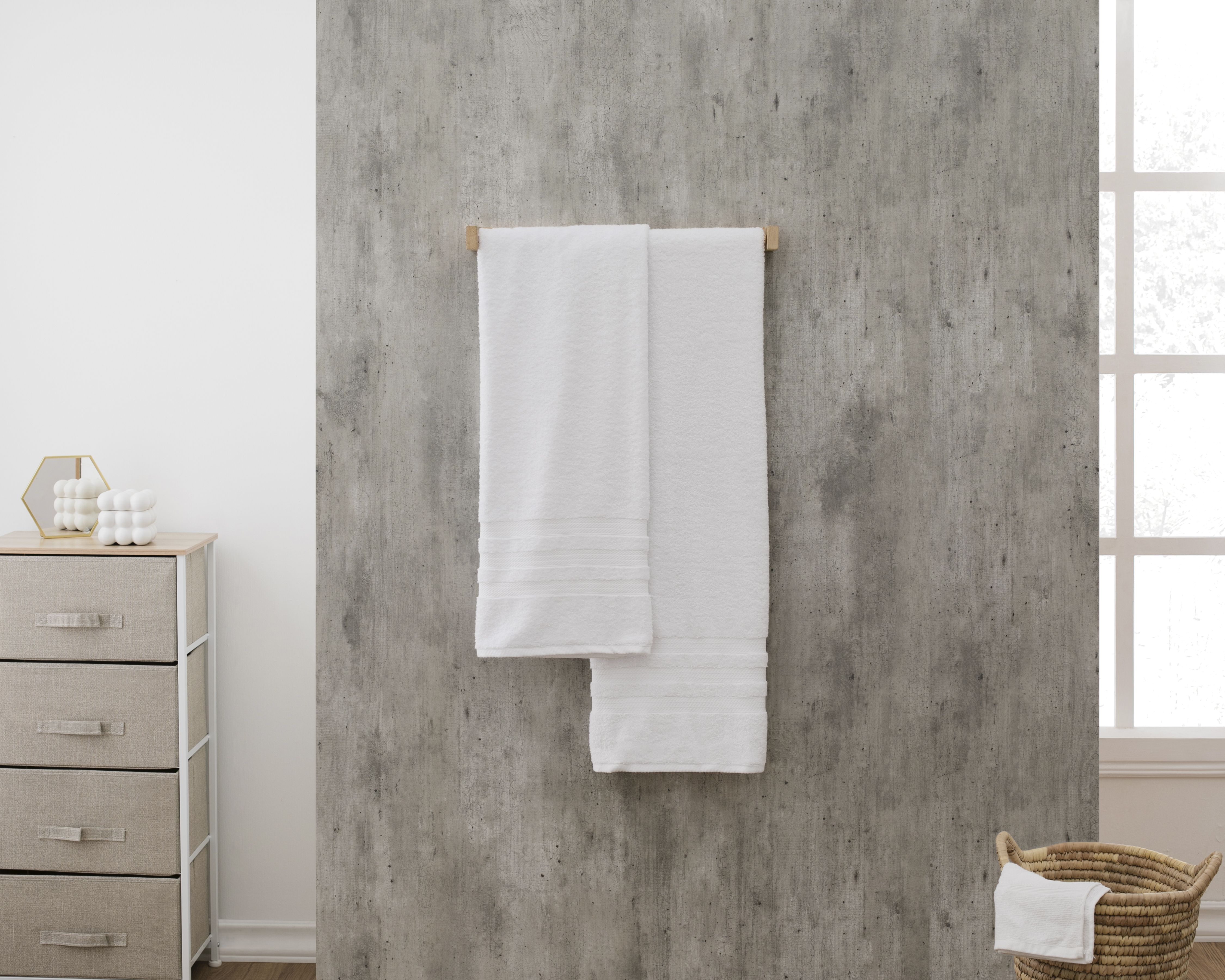 Foto 4 | Foto 4 | Toalla de Medio Baño Cottonella Rivello Price Smart Blanco 2 Piezas