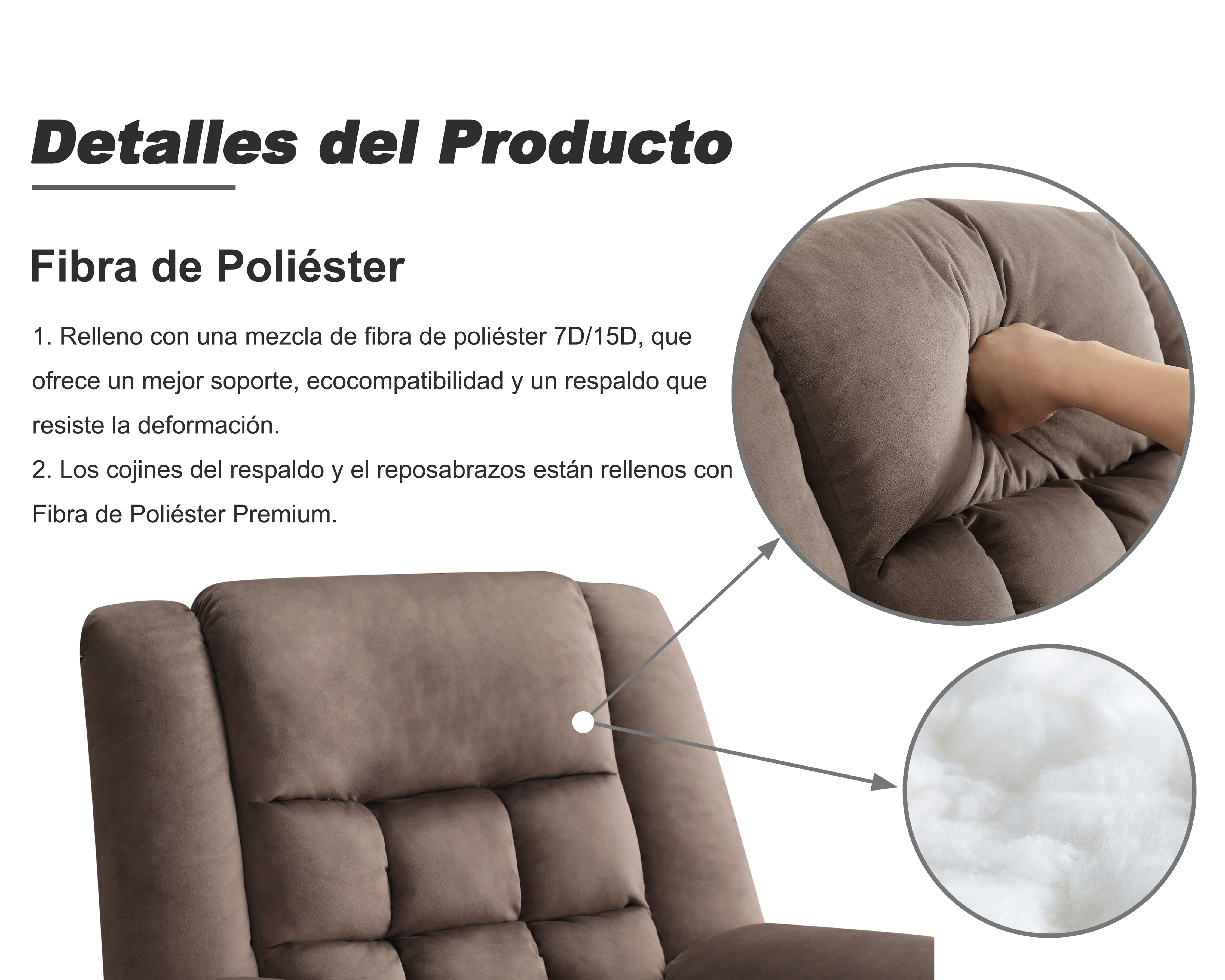 Foto 9 pulgar | Foto 8 | Sillón Reclinable Alicia Café